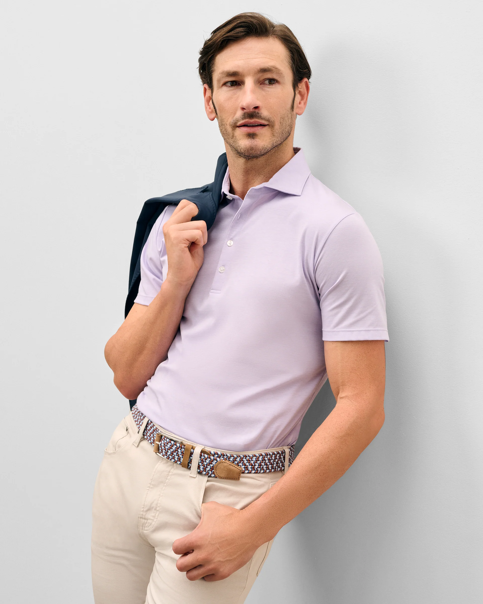 Fine Pique Knit 4-Button Polo - Elba Solid - Image 4