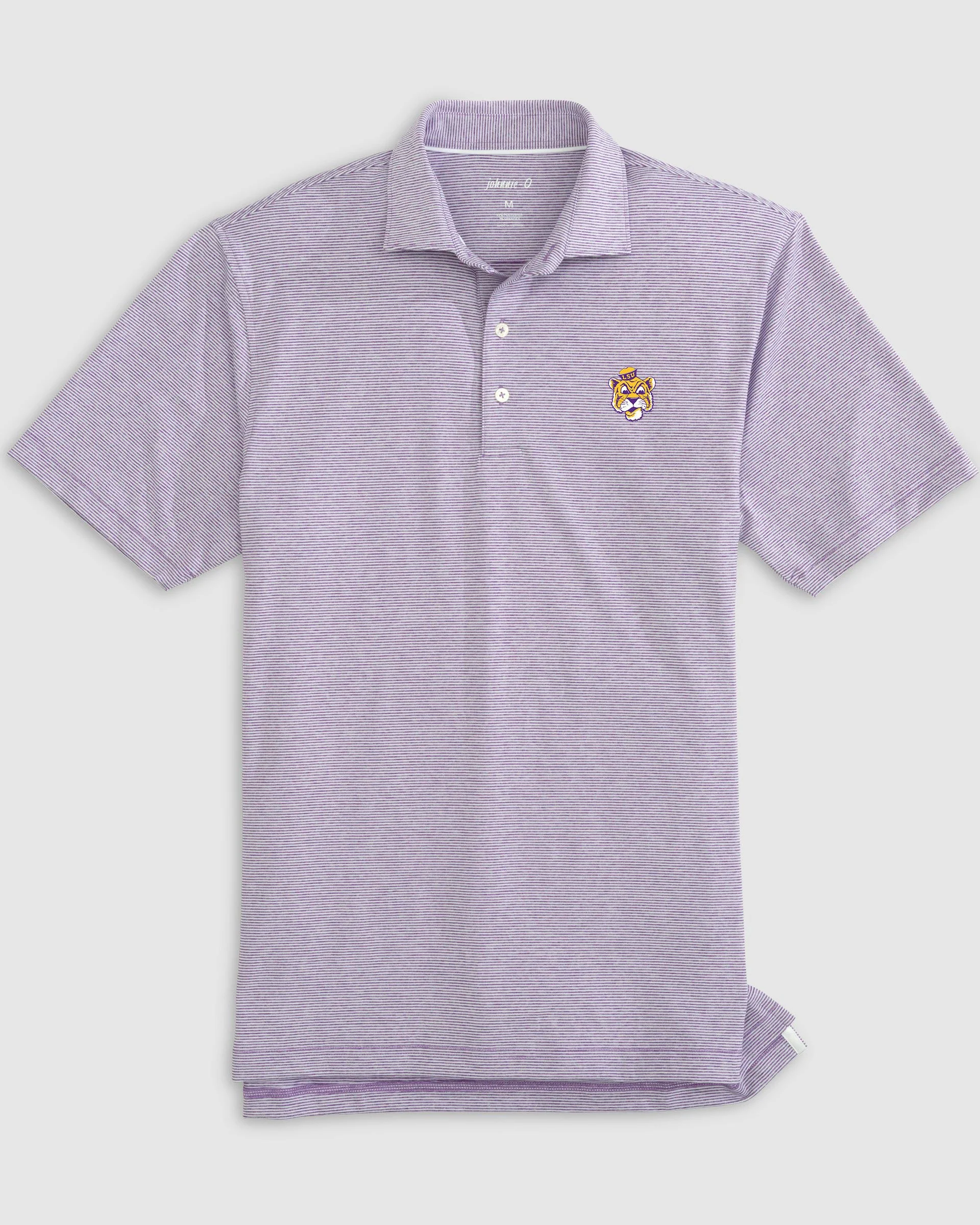 Louisiana State Lyndonn Striped Jersey Performance Polo - Vault Logo - Image 5