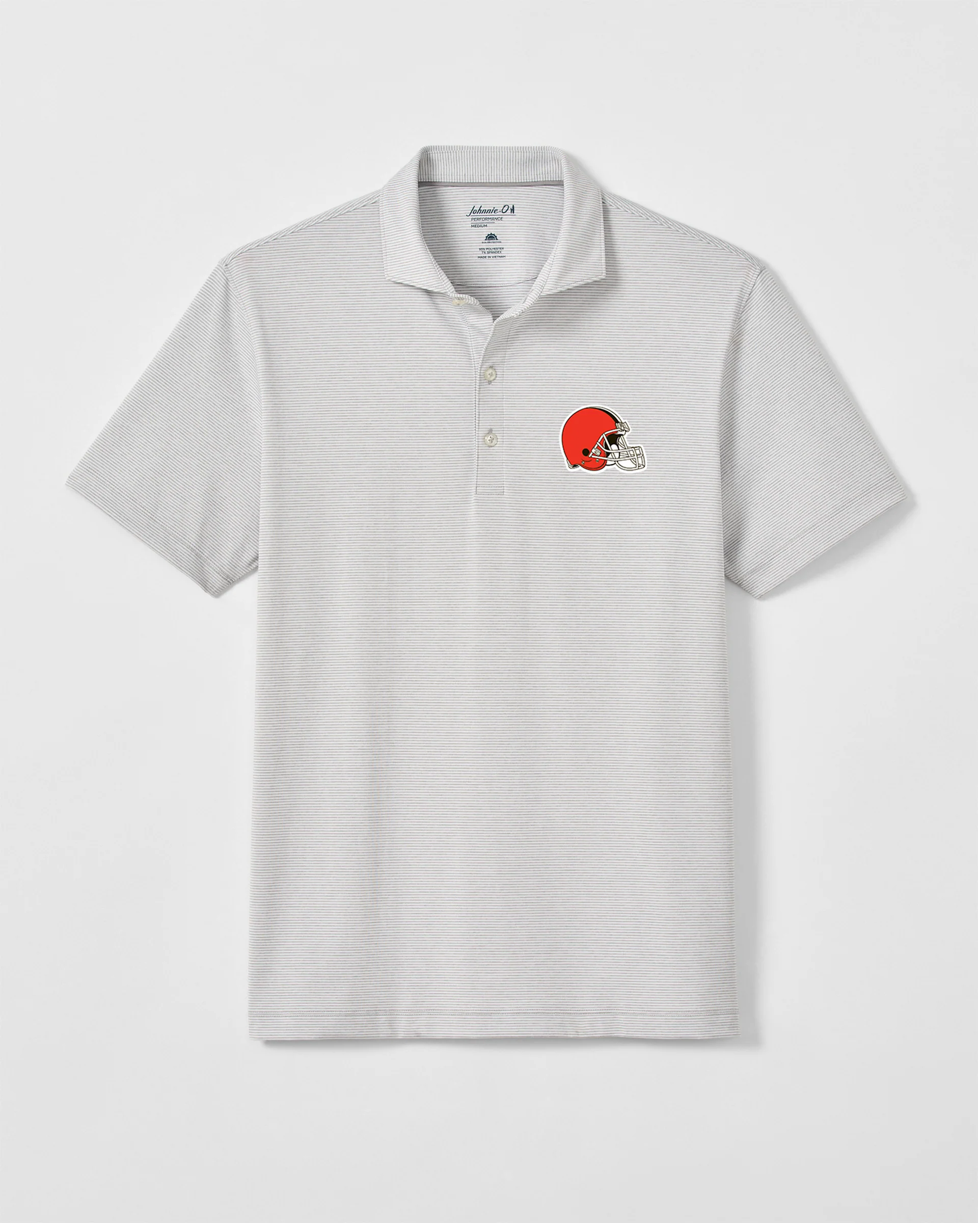Cleveland Browns Lyndonn Striped Performance Jersey Polo - Image 2