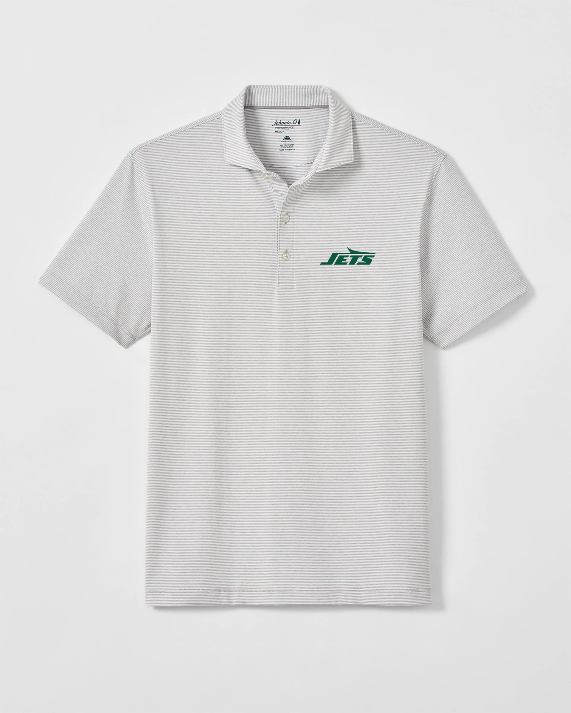 New York Jets Lyndonn Striped Performance Jersey Polo - Image 2