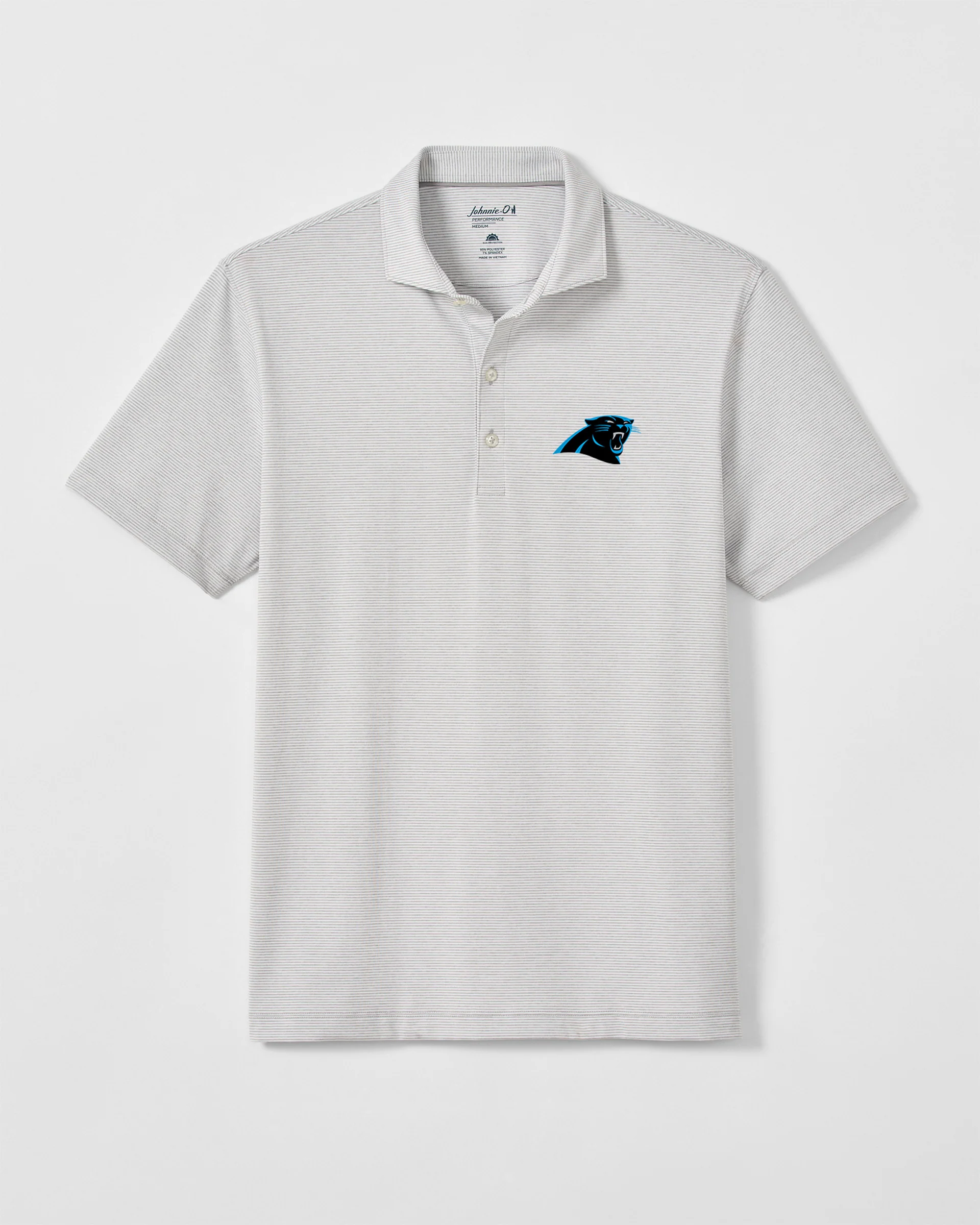 Carolina Panthers Lyndonn Striped Performance Jersey Polo - Image 2
