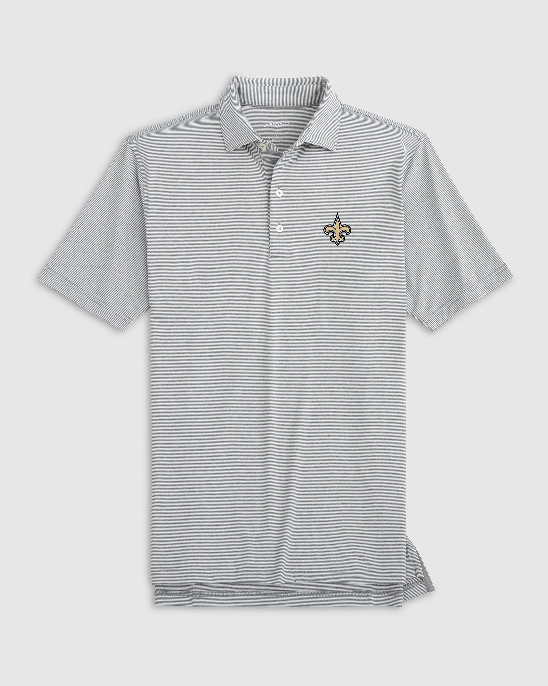 New Orleans Saints Lyndonn Striped Performance Jersey Polo - Image 3