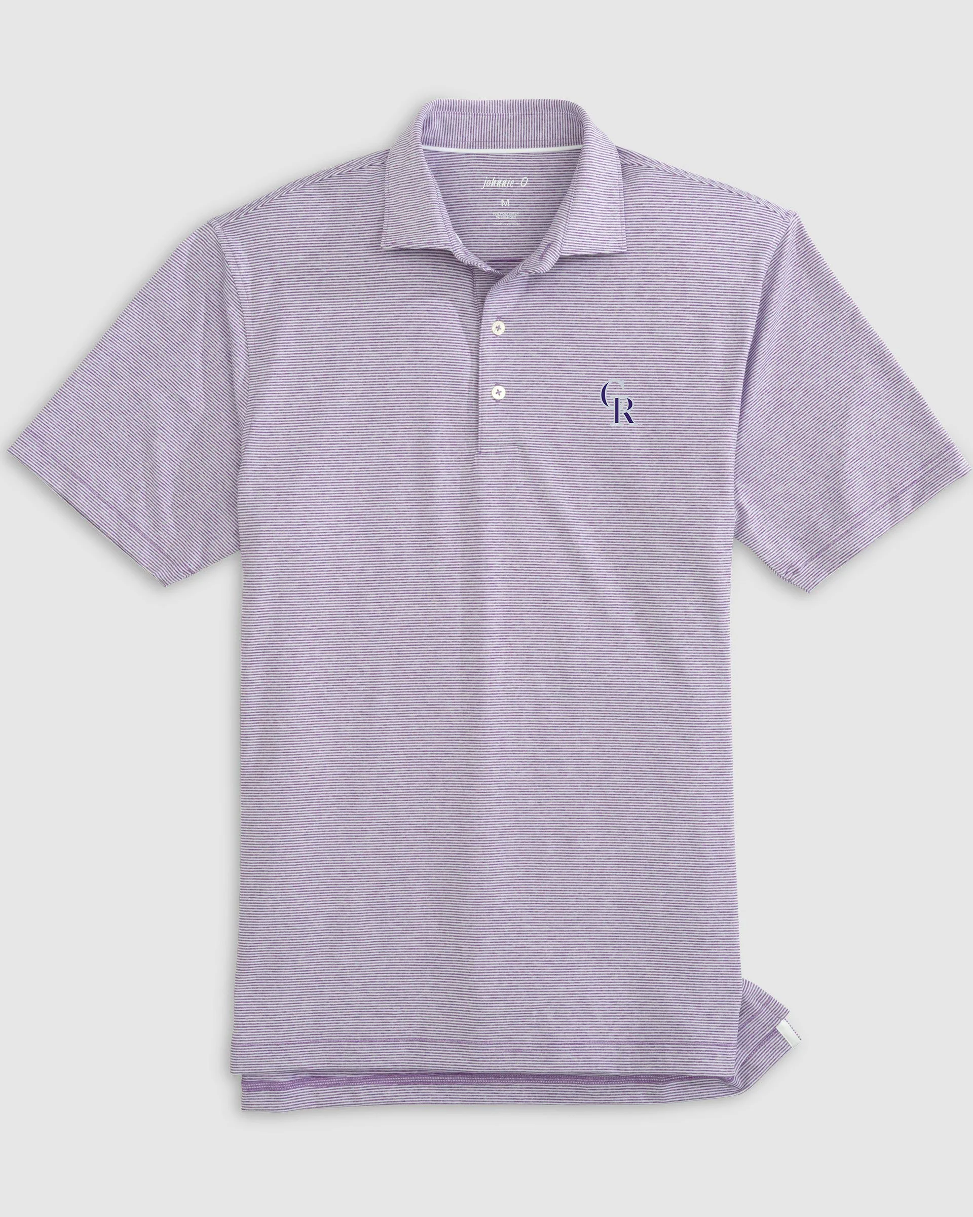 Colorado Rockies Lyndonn Striped Jersey Performance Polo - Image 2
