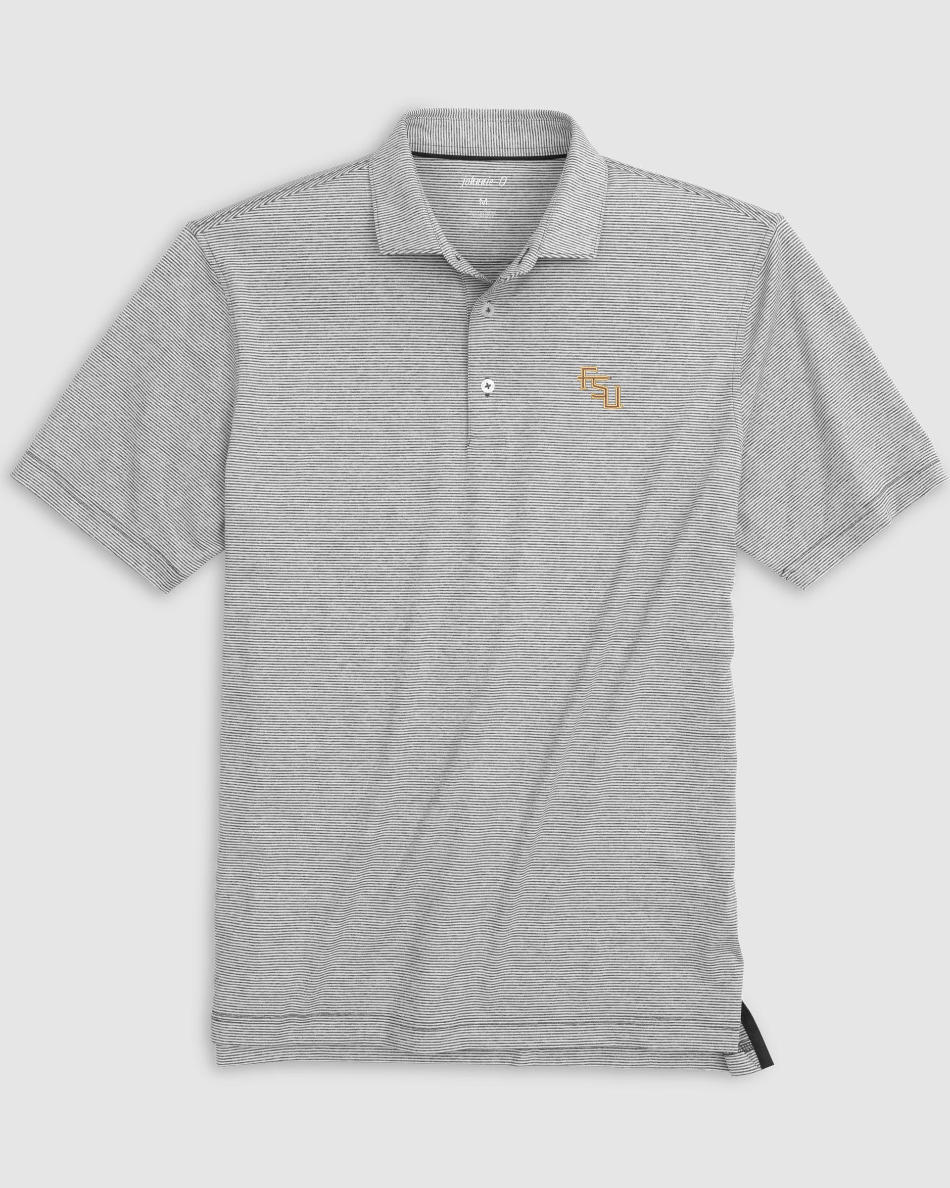 Florida State Lyndonn Striped Jersey Performance Polo - Stacked Logo - Image 3