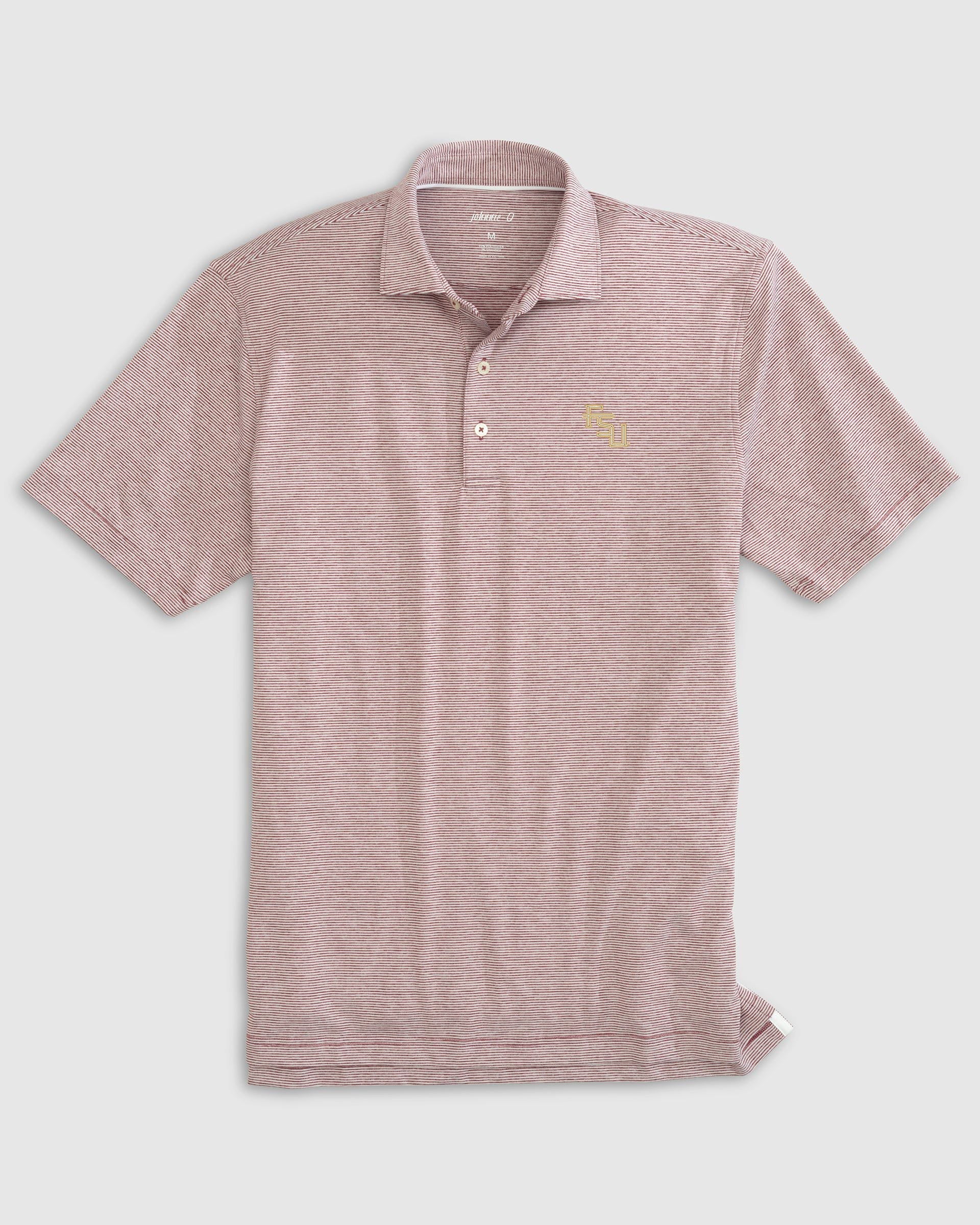Florida State Lyndonn Striped Jersey Performance Polo - Stacked Logo - Image 5