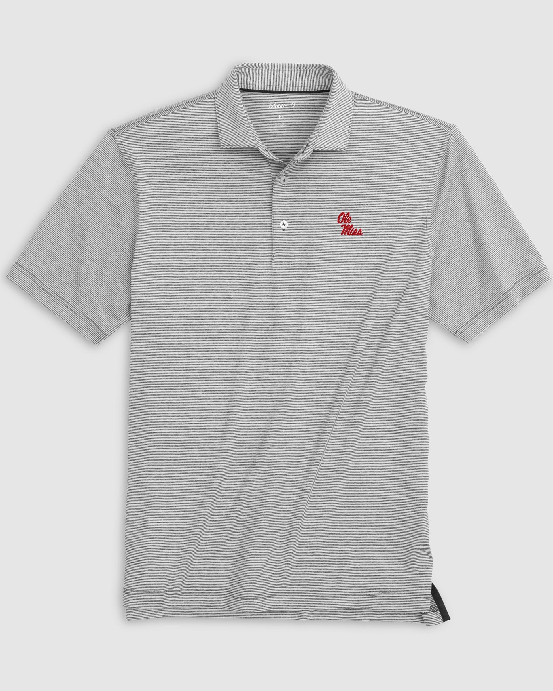 Ole Miss Lyndonn Striped Jersey Performance Polo - Stacked Logo - Image 12