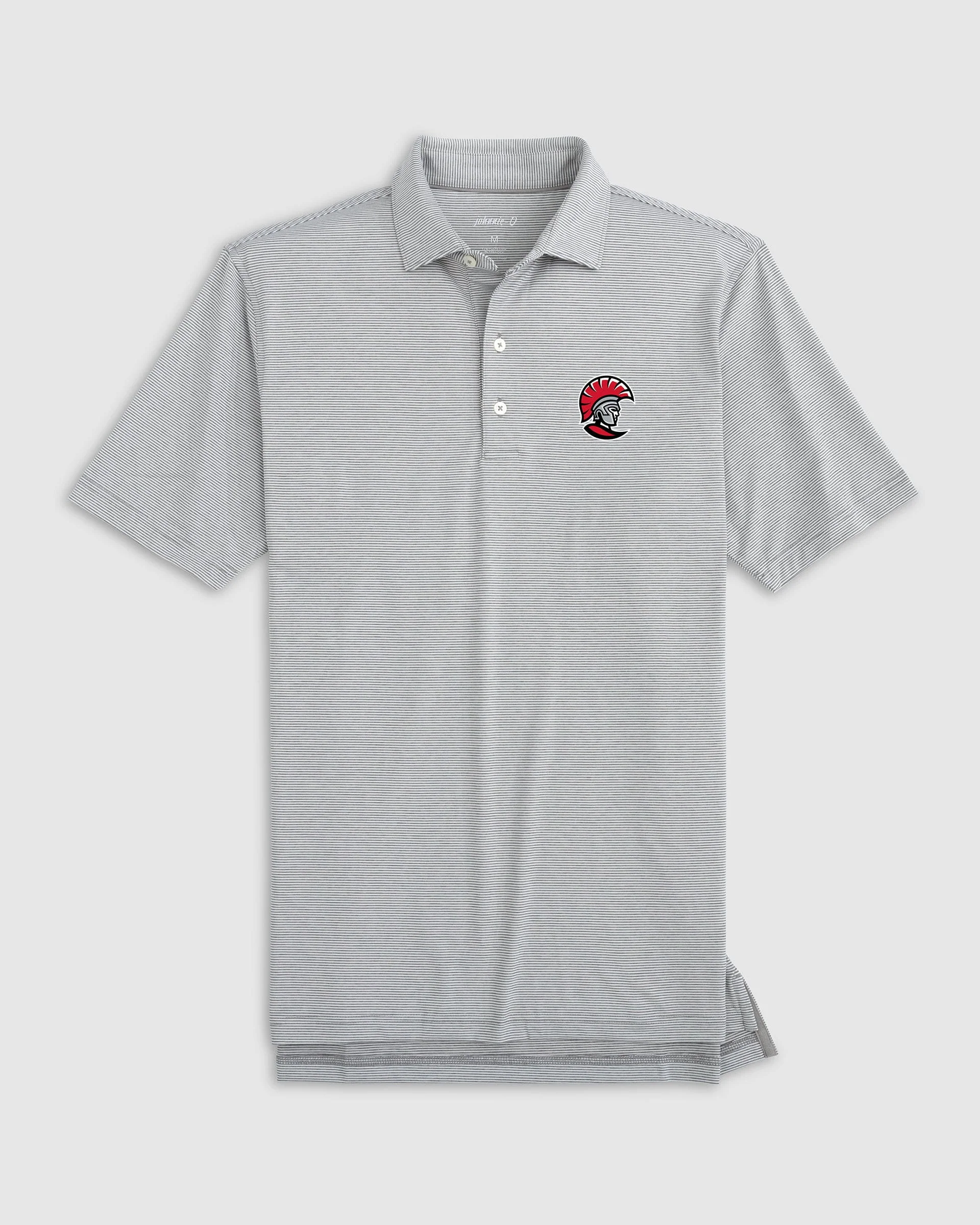 Tampa Lyndonn Striped Jersey Performance Polo - Spartan Logo