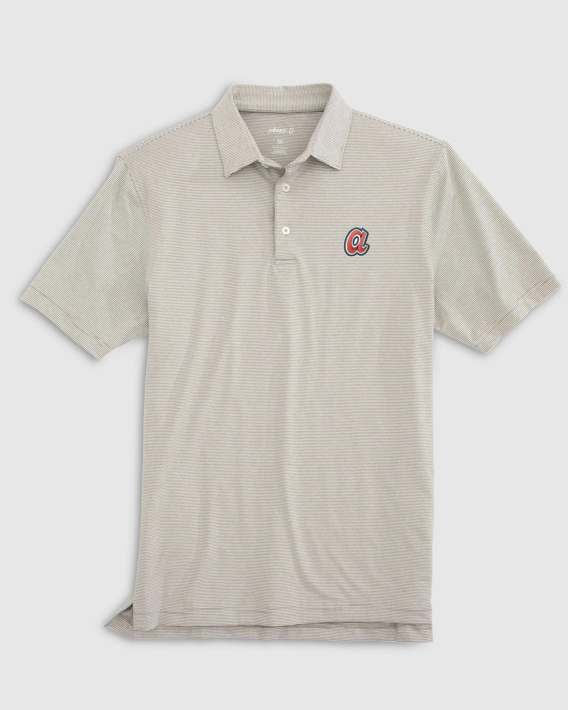 Atlanta Braves Lyndonn Striped Jersey Performance Polo - Cooperstown Logo - Image 4