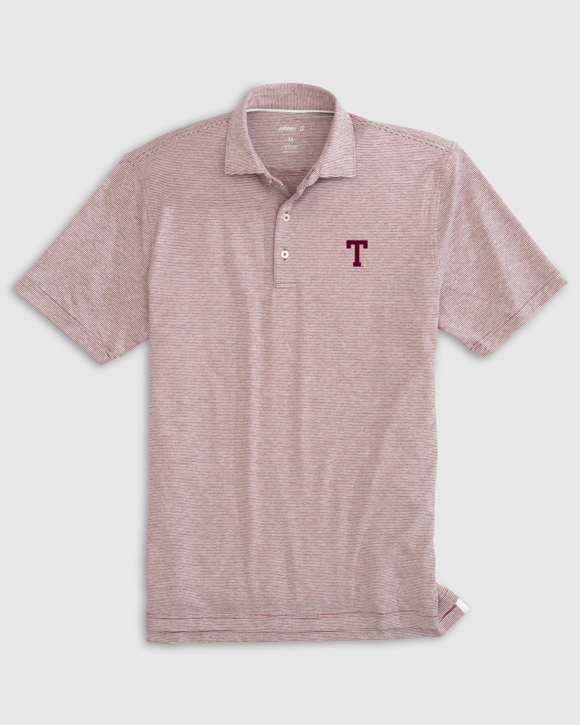 Texas A&M Lyndonn Striped Jersey Performance Polo - Vault Logo - Image 6