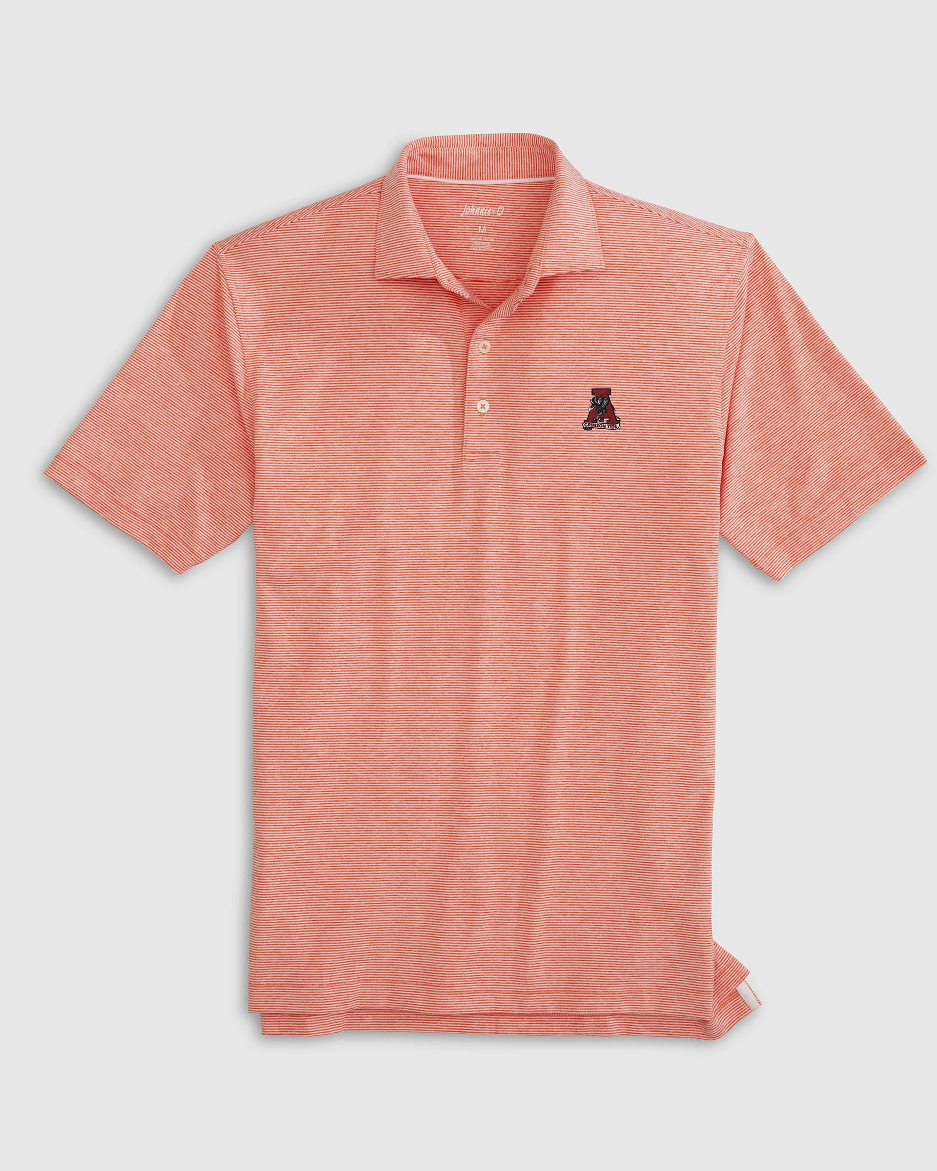 University of Alabama Lyndonn Striped Jersey Performance Polo - Vault Logo - Image 3