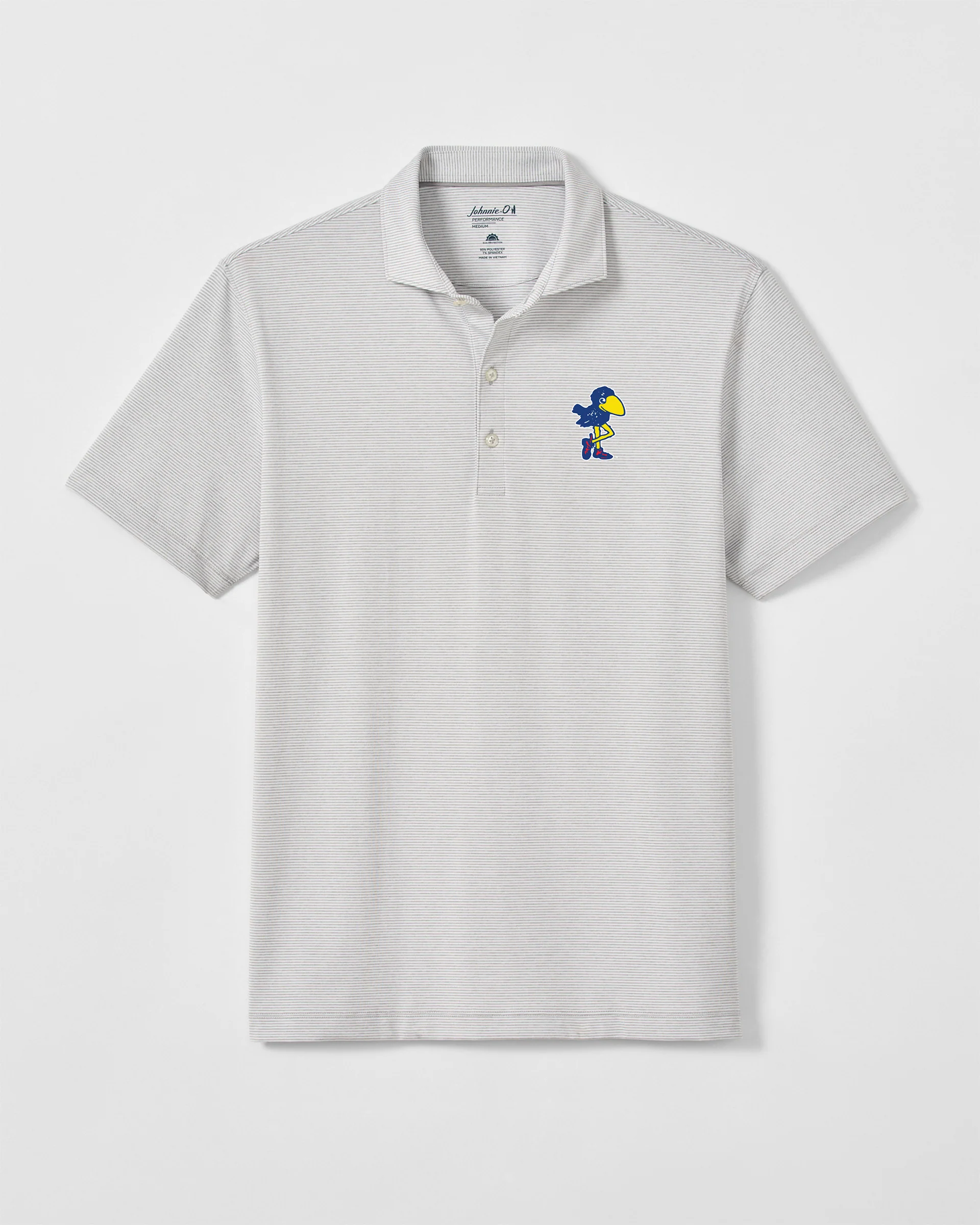 Kansas Lyndonn Striped Jersey Performance Polo - Vault Logo - Image 2