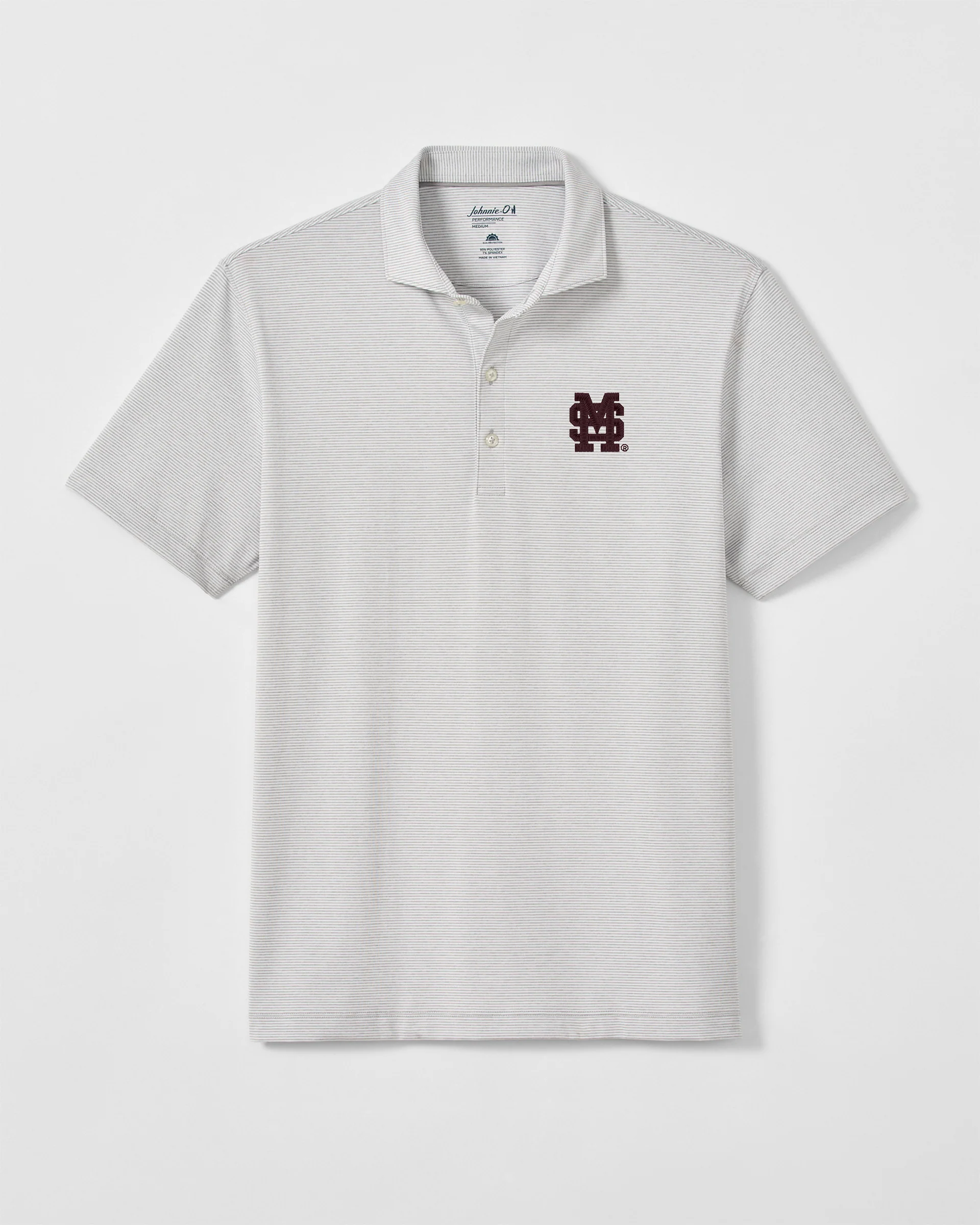 Mississippi State Lyndonn Striped Jersey Performance Polo - Baseball Logo - Image 2
