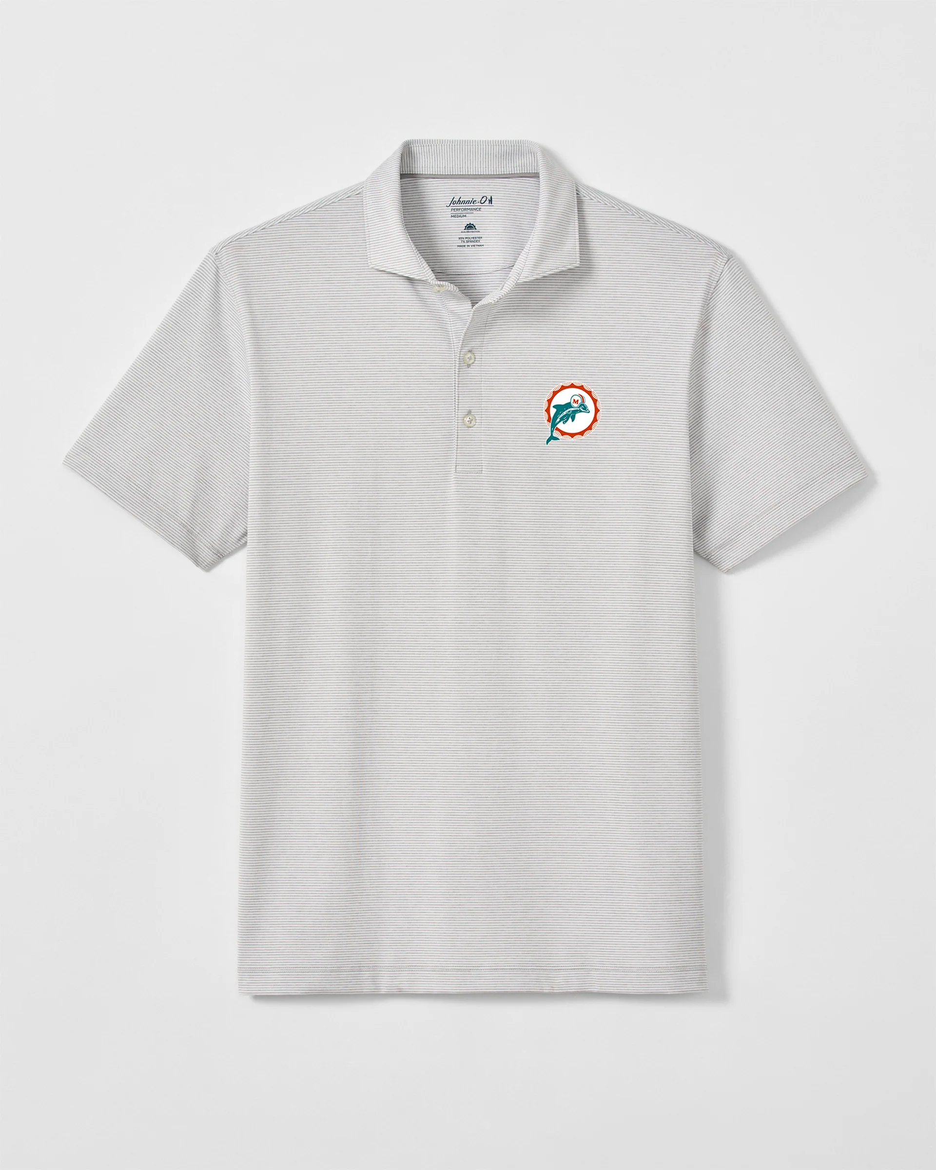 Miami Dolphins Lyndonn Striped Performance Jersey Polo - Classic Logo - Image 7