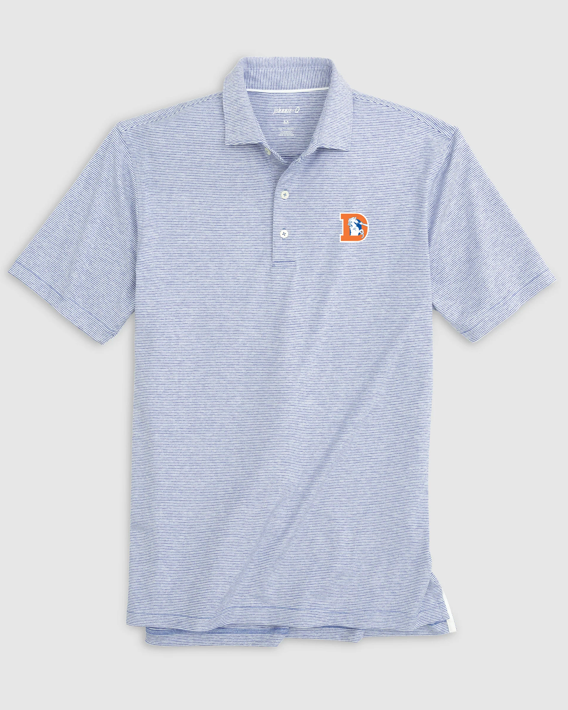 Denver Broncos Lyndonn Striped Performance Jersey Polo - Classic Logo - Image 2