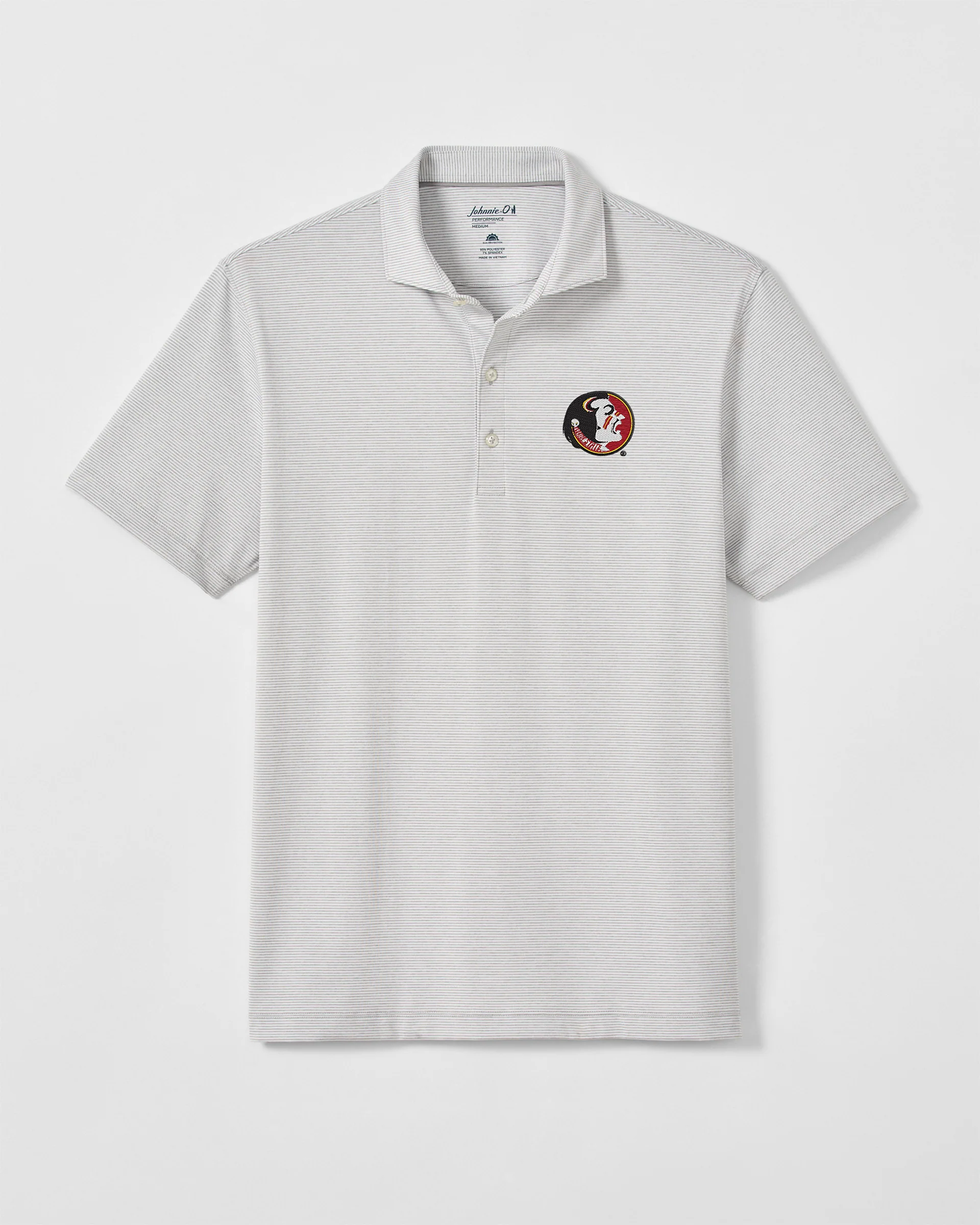 Florida State Lyndonn Striped Jersey Performance Polo - Vault Logo - Image 2