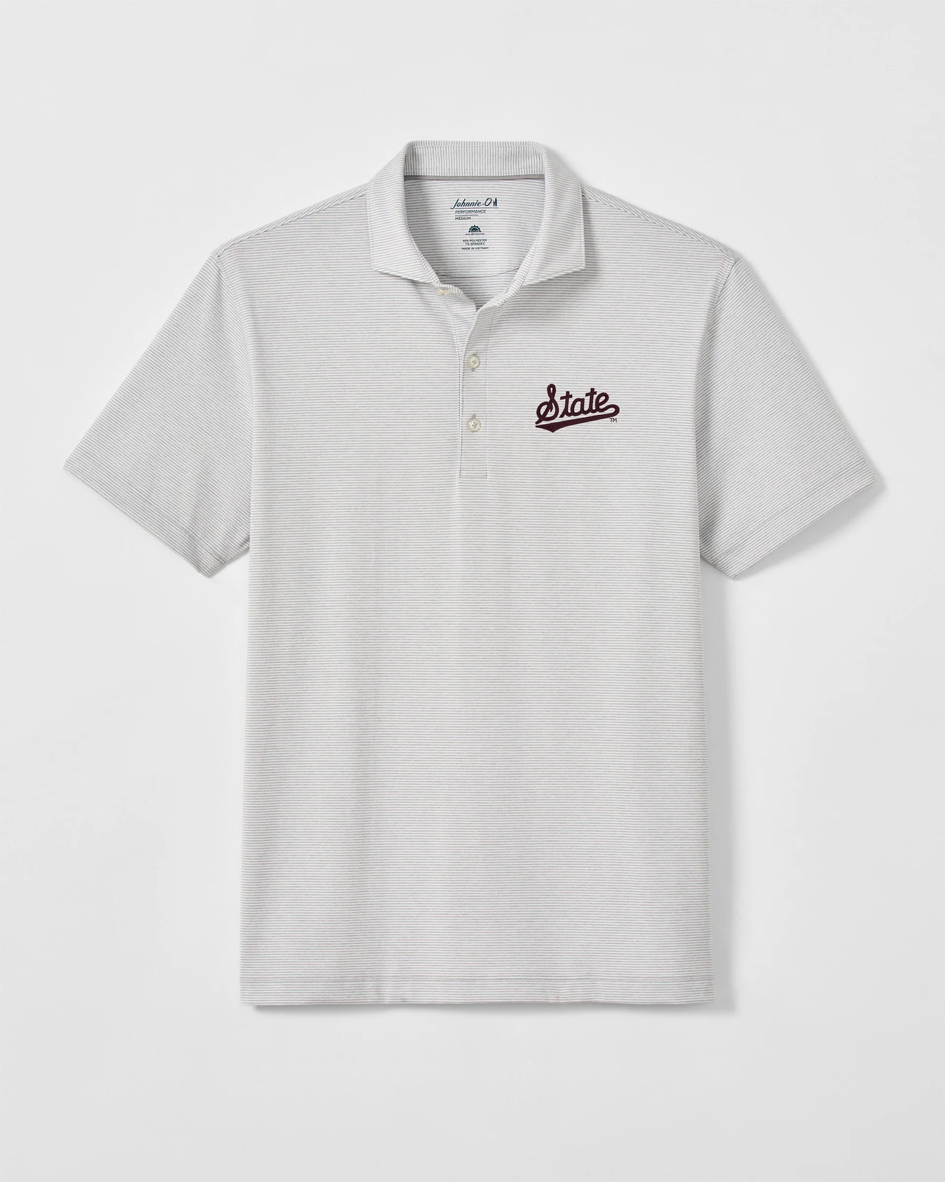 Mississippi State Lyndonn Striped Jersey Performance Polo - State Logo - Image 2