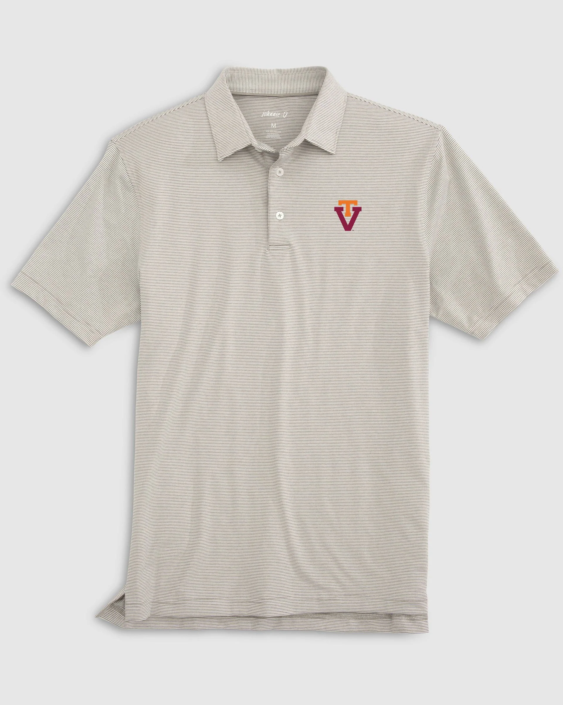 Virgina Tech Lyndonn Striped Jersey Performance Polo - Vault Logo - Image 2