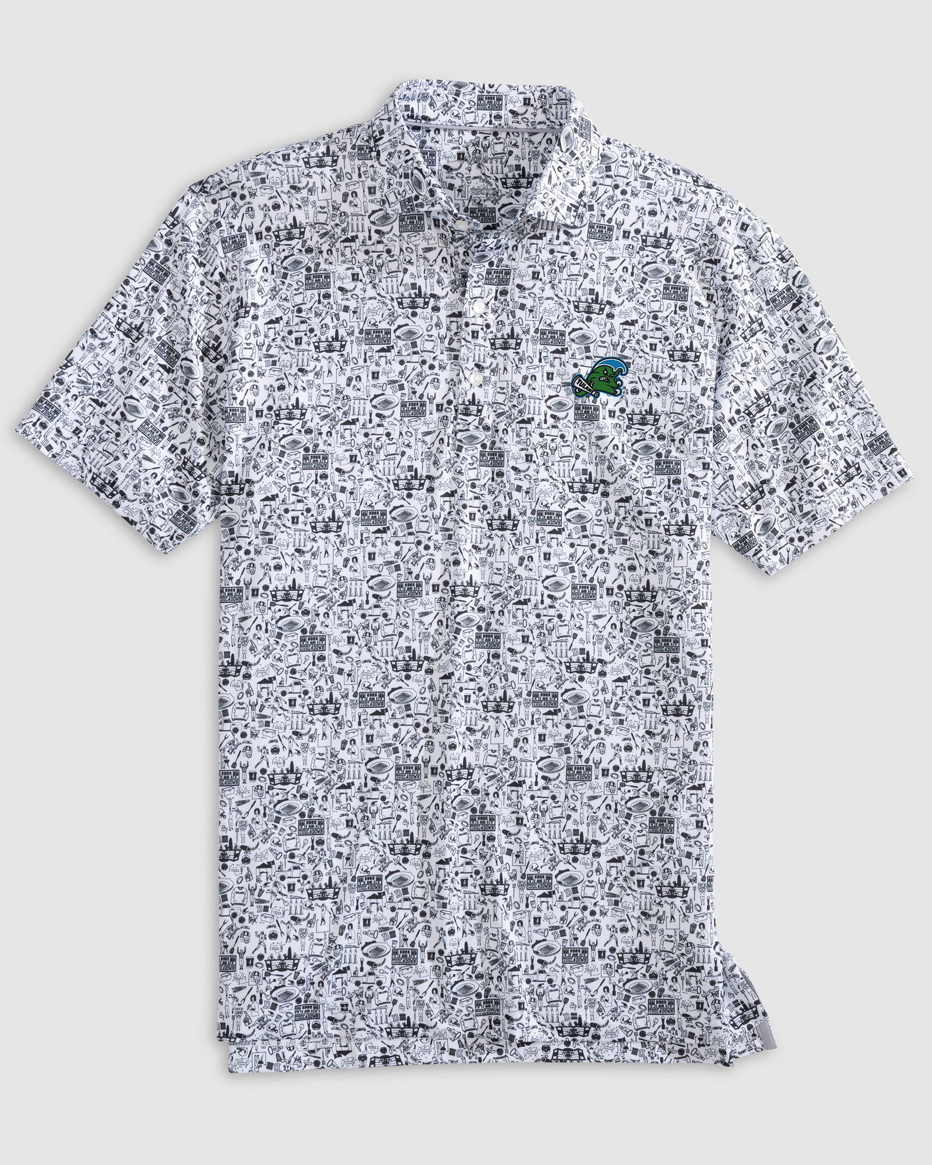 Tulane Tailgater Printed Jersey Performance Polo - Wave Logo