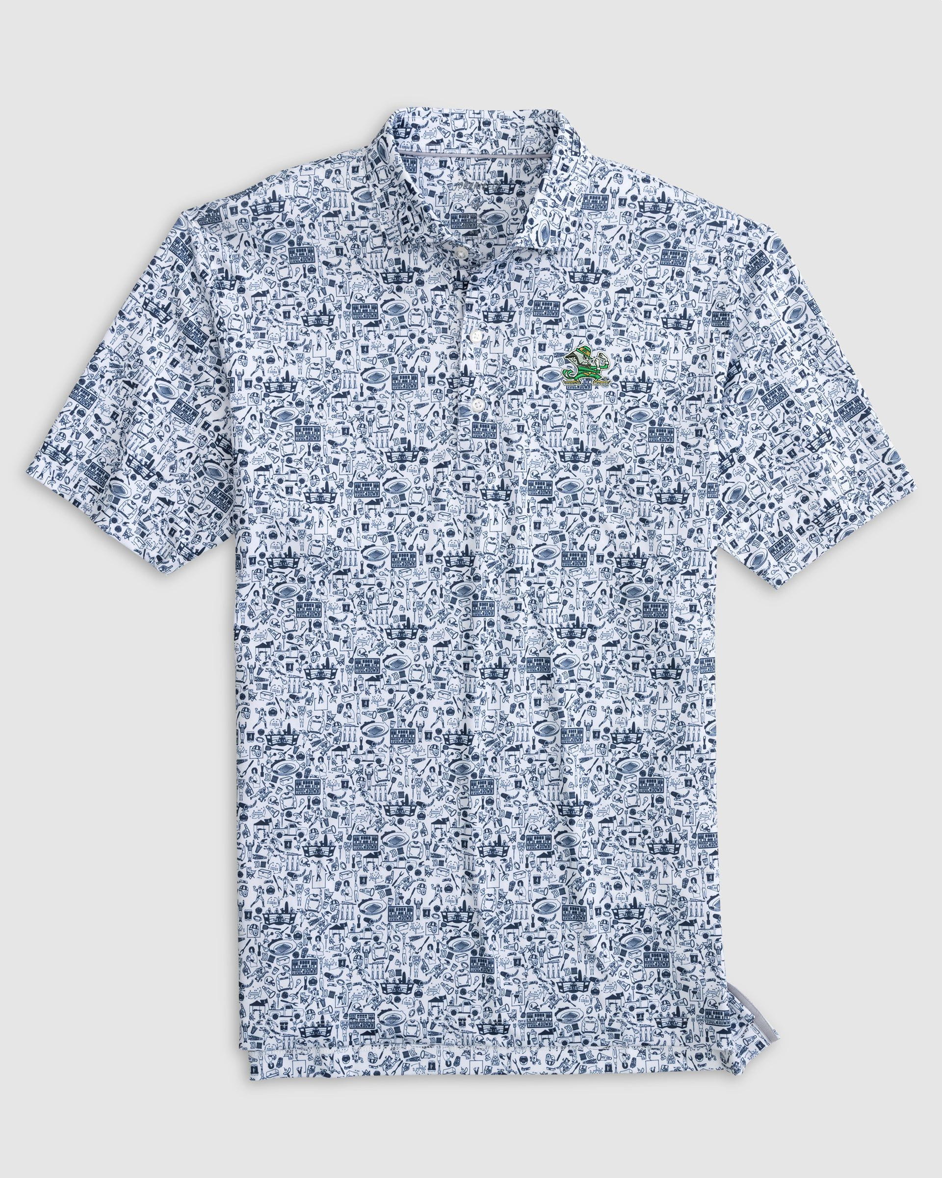 Notre Dame Tailgater Printed Jersey Performance Polo - Leprechaun Logo