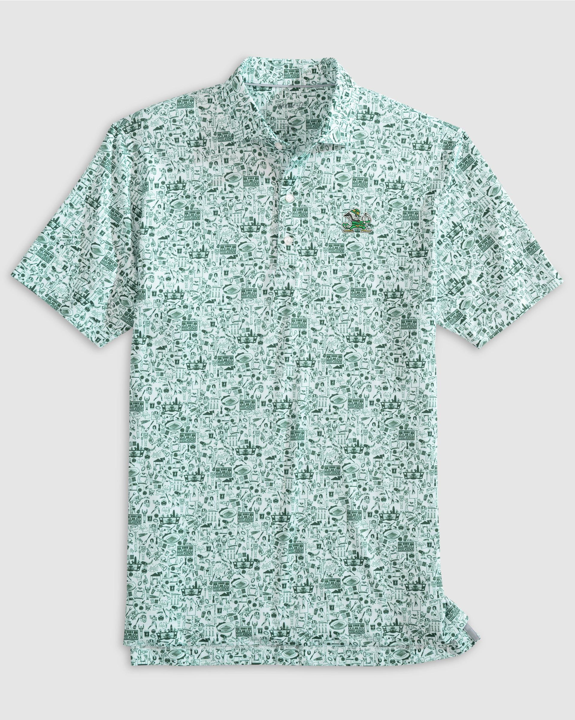 Notre Dame Tailgater Printed Jersey Performance Polo - Leprechaun Logo - Image 2