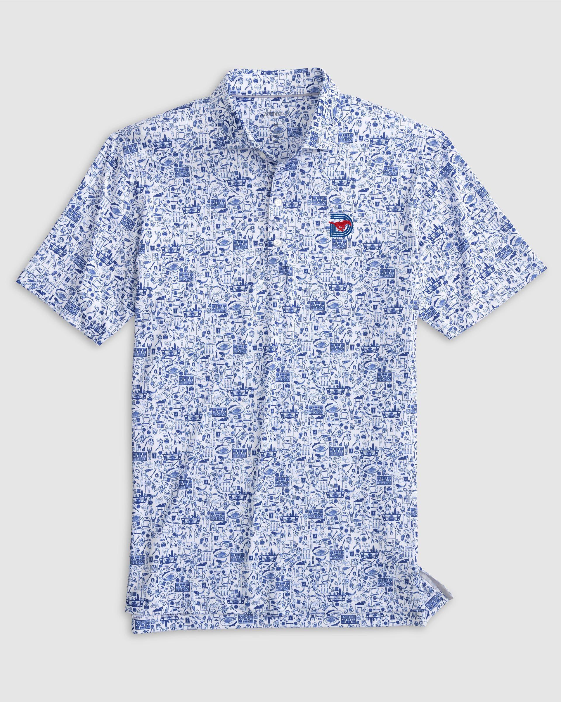 Southern Methodist Tailgater Printed Jersey Performance Polo - Triple D Logo - Image 2