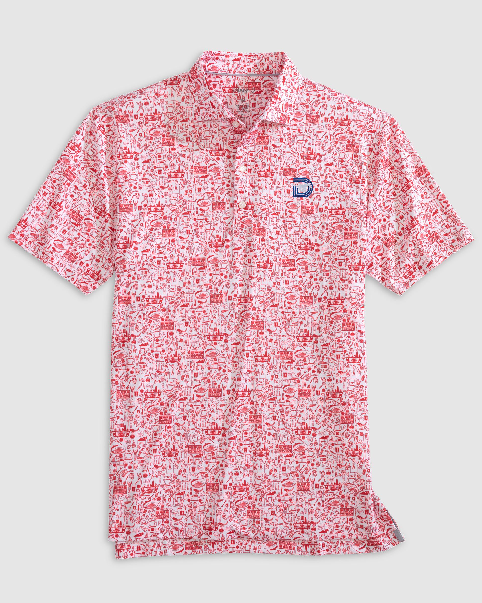 Southern Methodist Tailgater Printed Jersey Performance Polo - Triple D Logo - Image 4