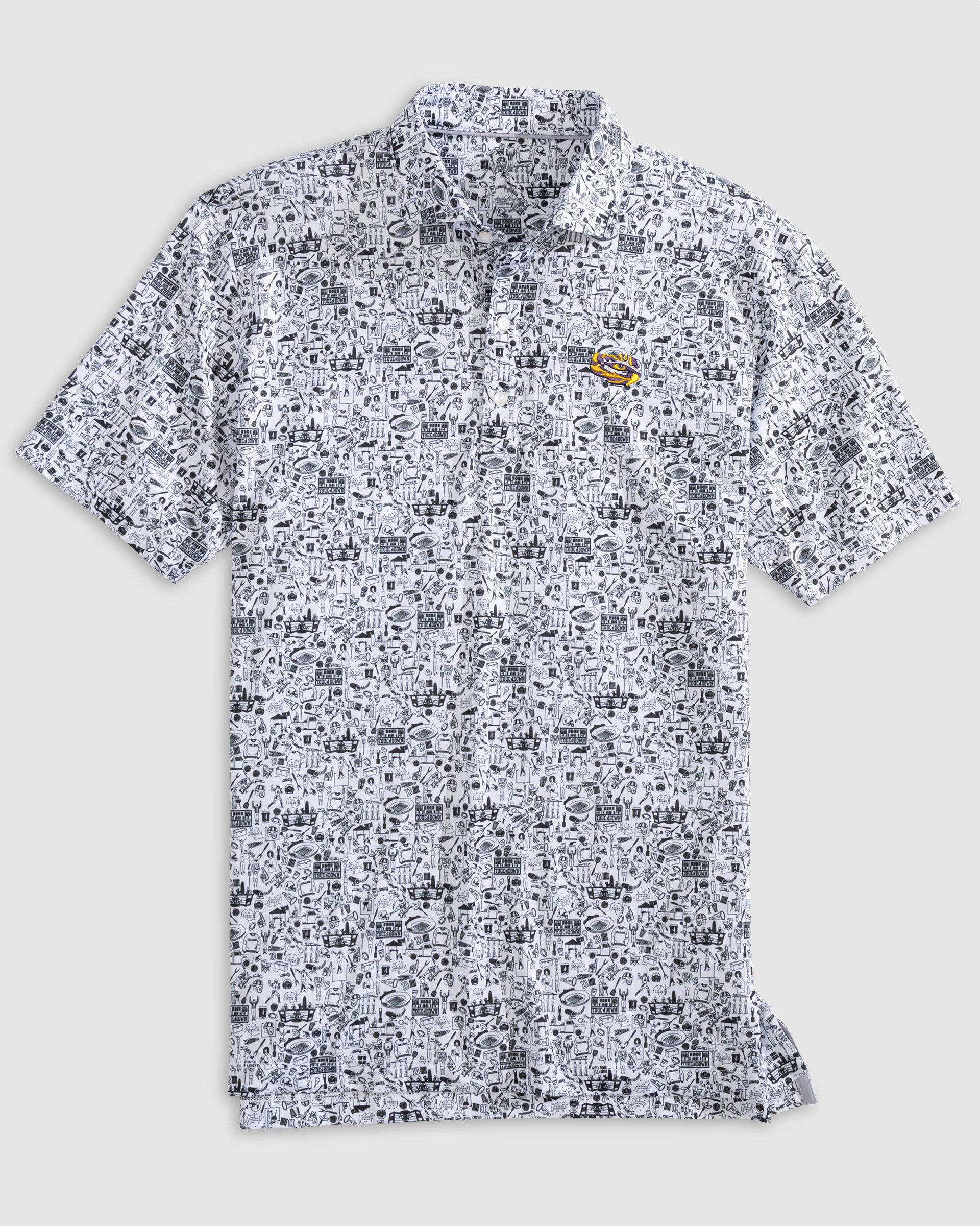 Louisiana State Tailgater Printed Jersey Performance Polo - Tiger Eye Logo - Image 2