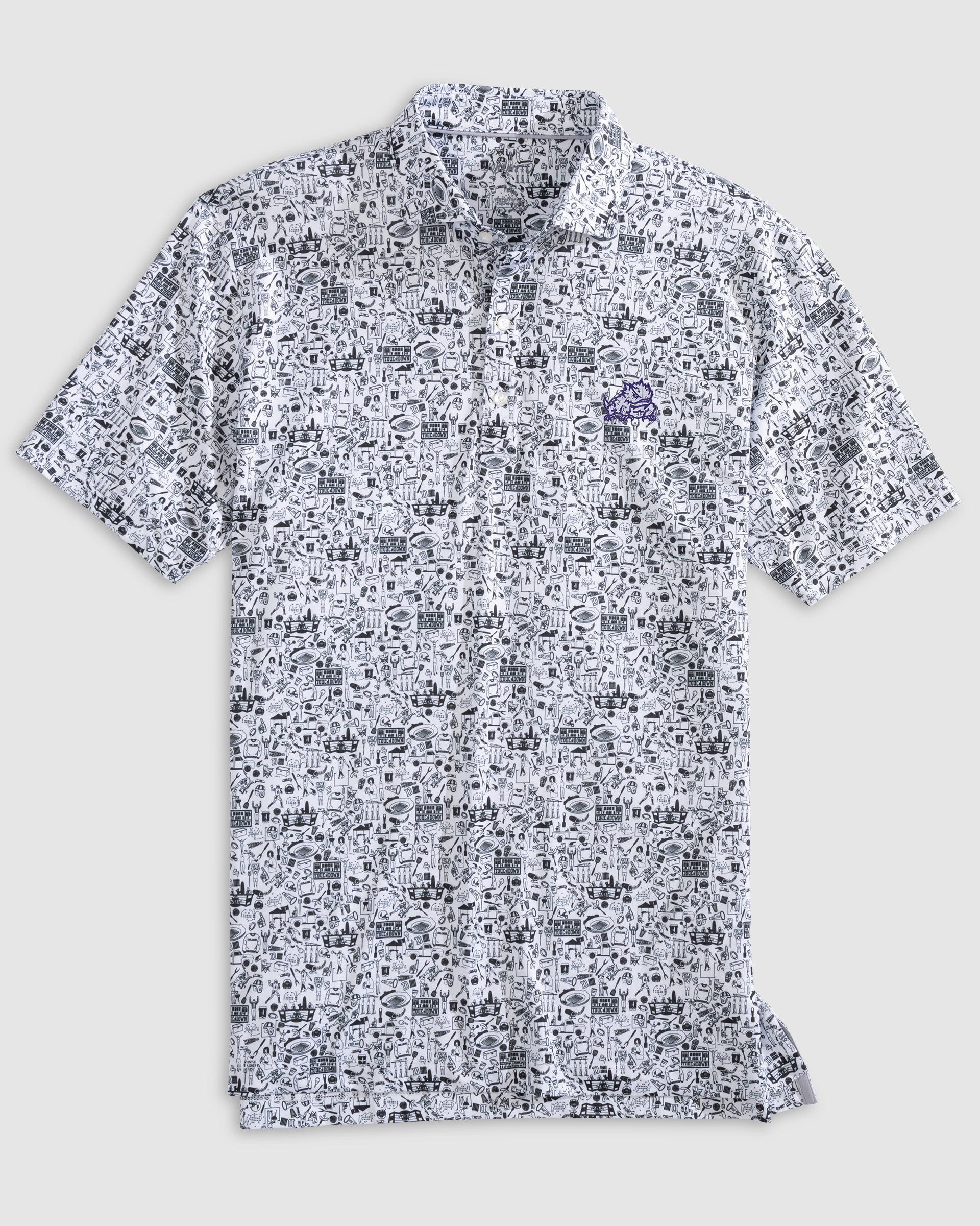 Texas Christian Tailgater Printed Jersey Performance Polo - Horned Frog Logo - Image 2