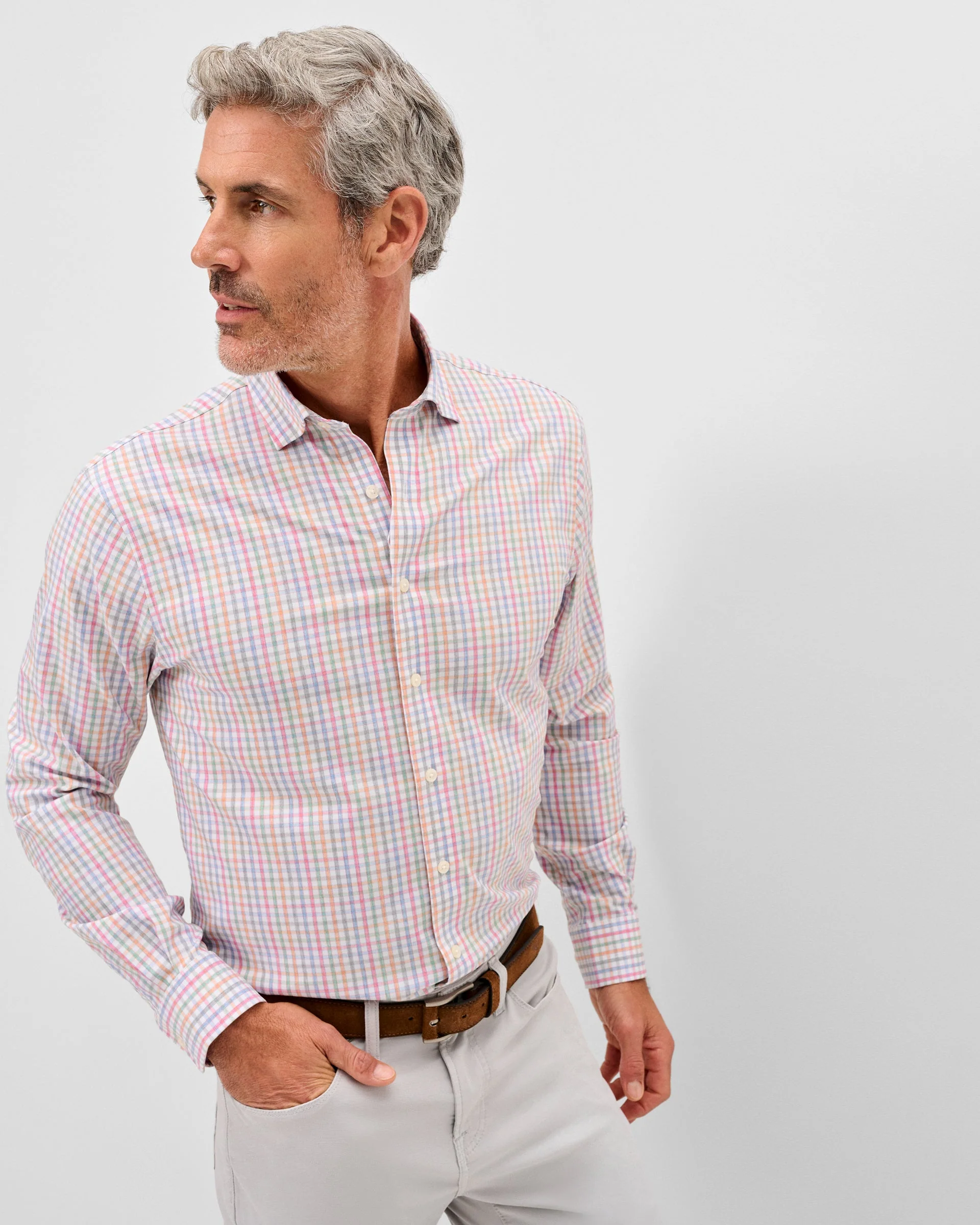 Everyday Performance Button Down Shirt - Albie Gingham - Image 4