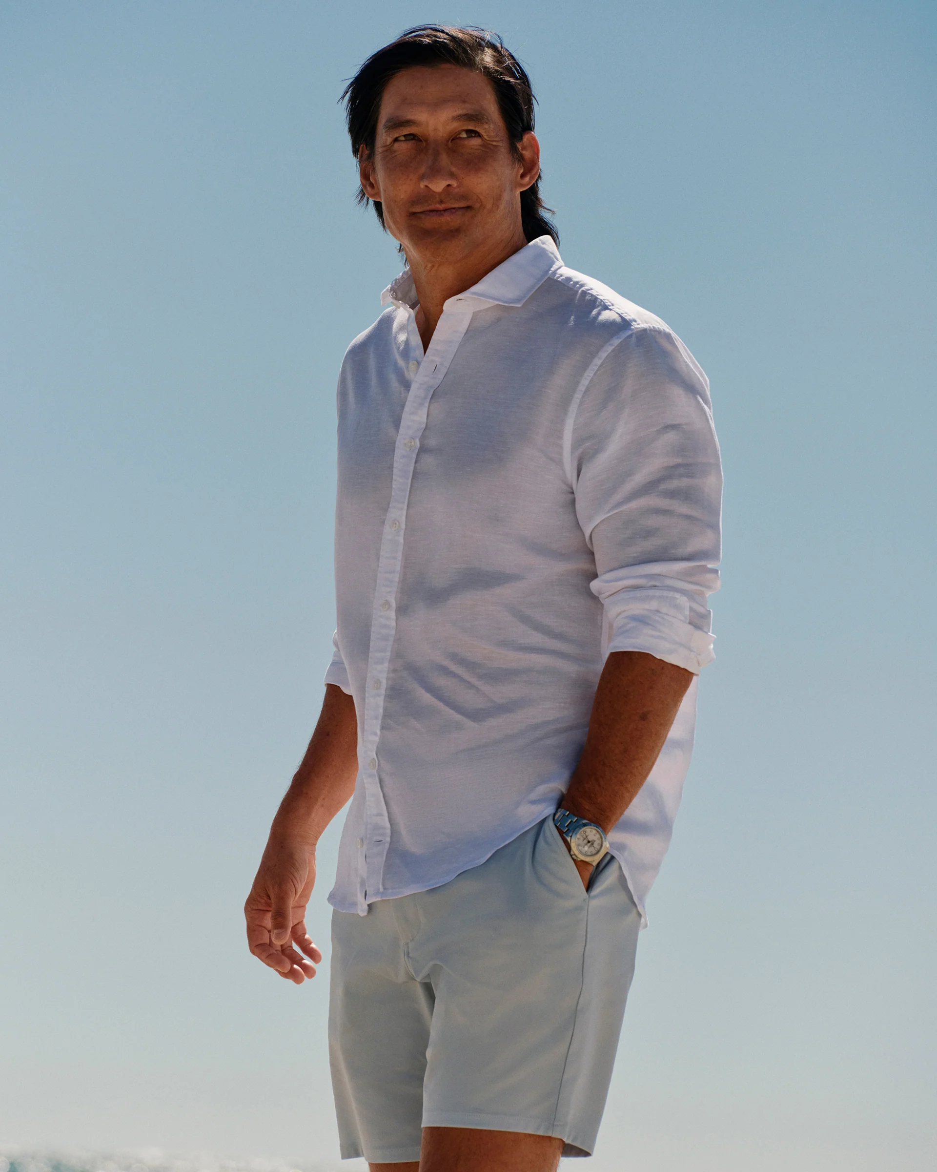 Linen Blend Button Down Shirt - McCarthy Solid - Image 2