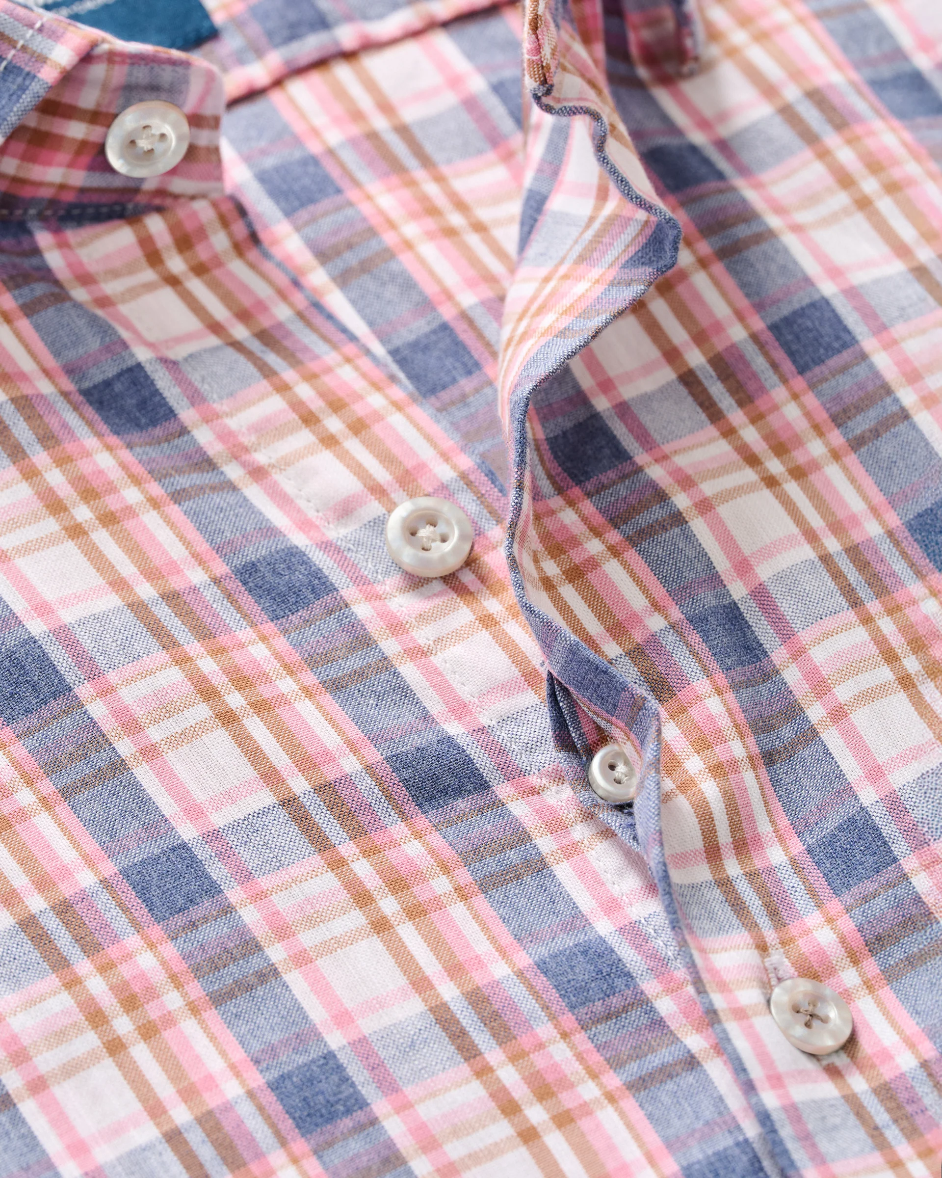 Slub Cotton Button Down Shirt - Jordi Plaid - Image 5