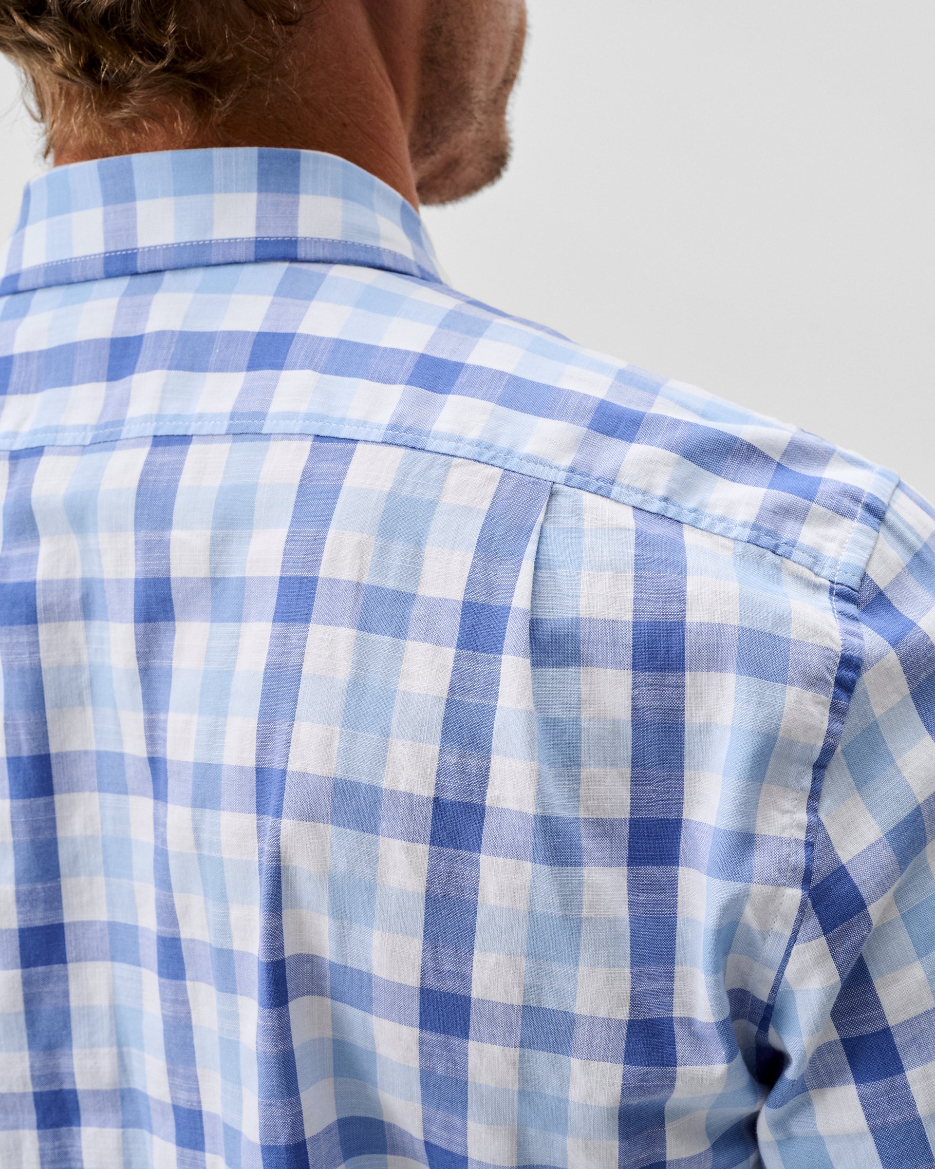 Slub Cotton Button Down Shirt - Candler Exploded Check - Image 4