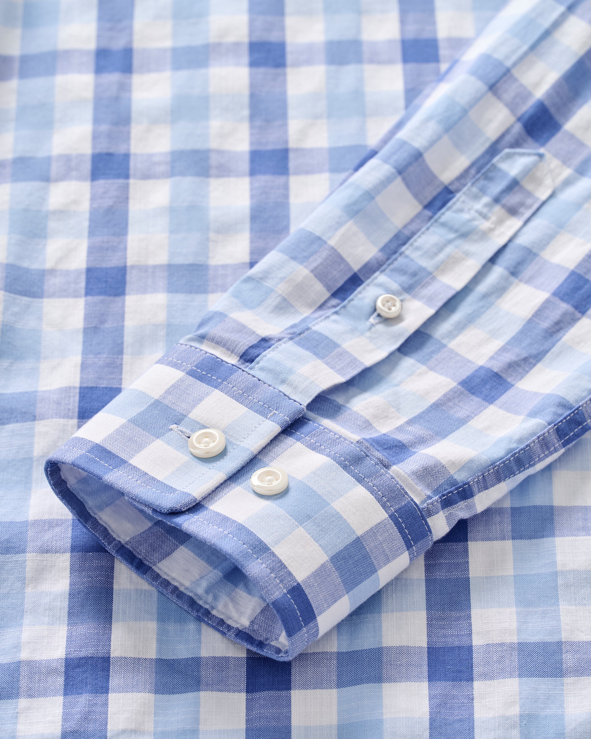 Slub Cotton Button Down Shirt - Candler Exploded Check - Image 9