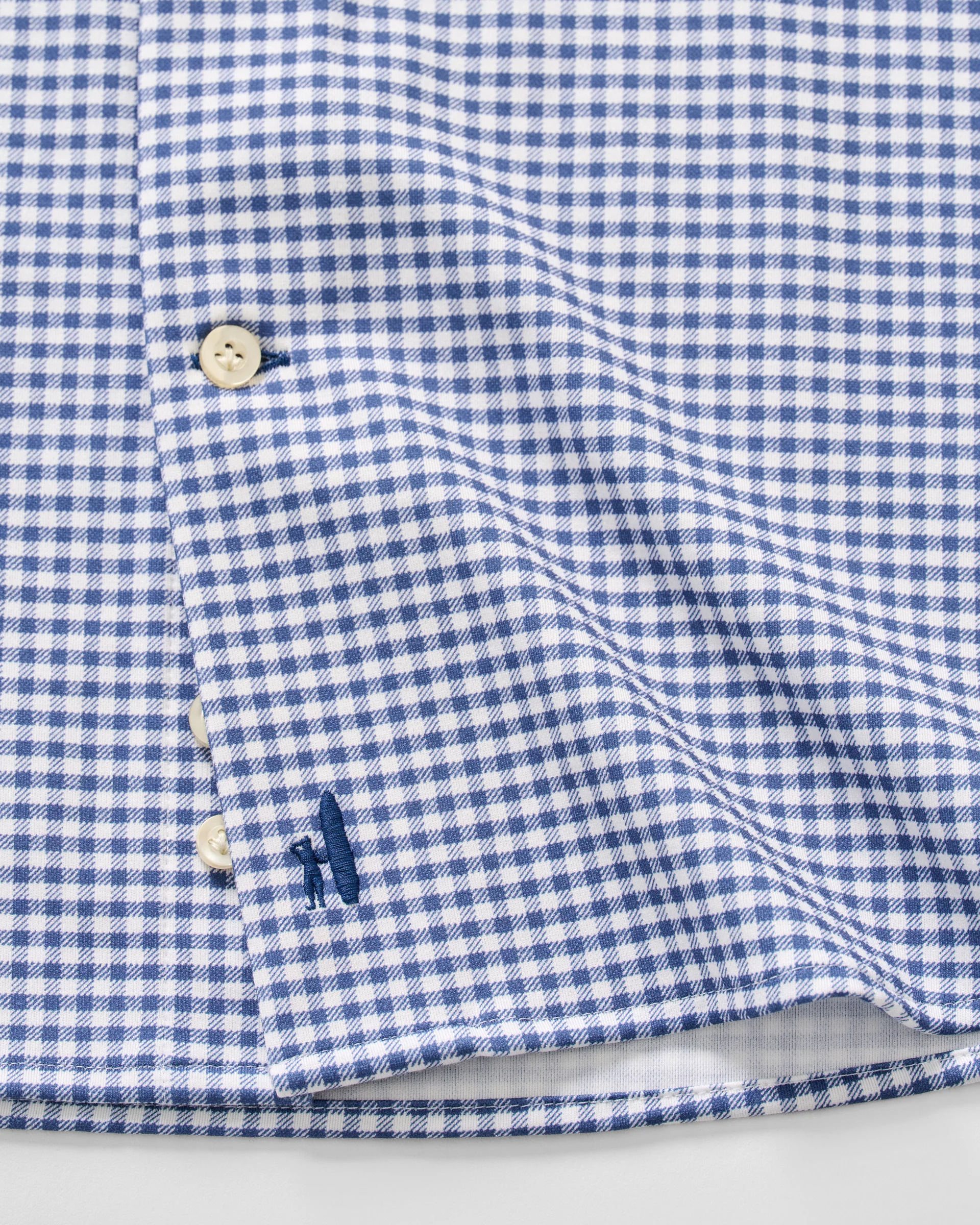 Fine Pique Knit Button Down Shirt - Albro Check - Image 7