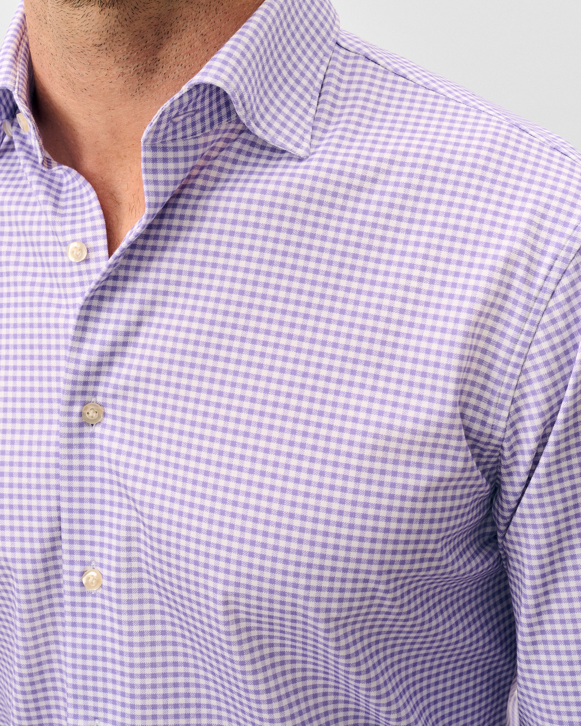 Fine Pique Knit Button Down Shirt - Albro Check - Image 2