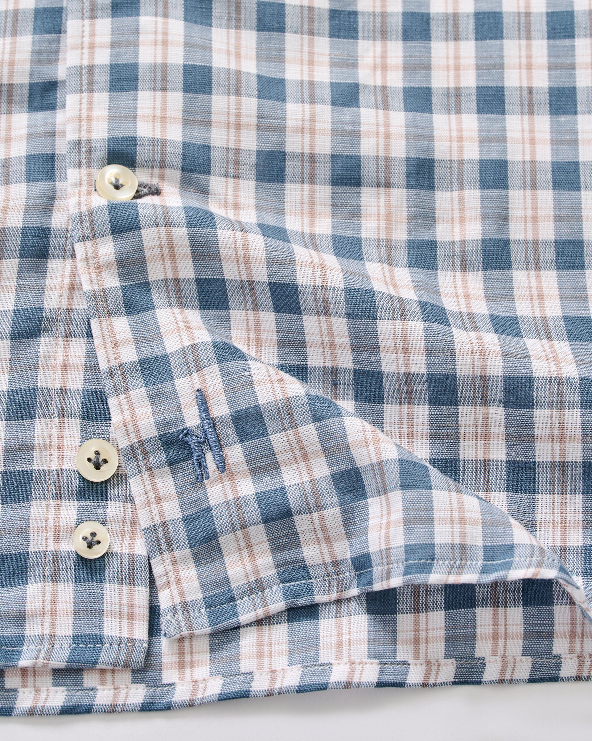 Linen Blend Button Down Shirt - Tad Pane - Image 7