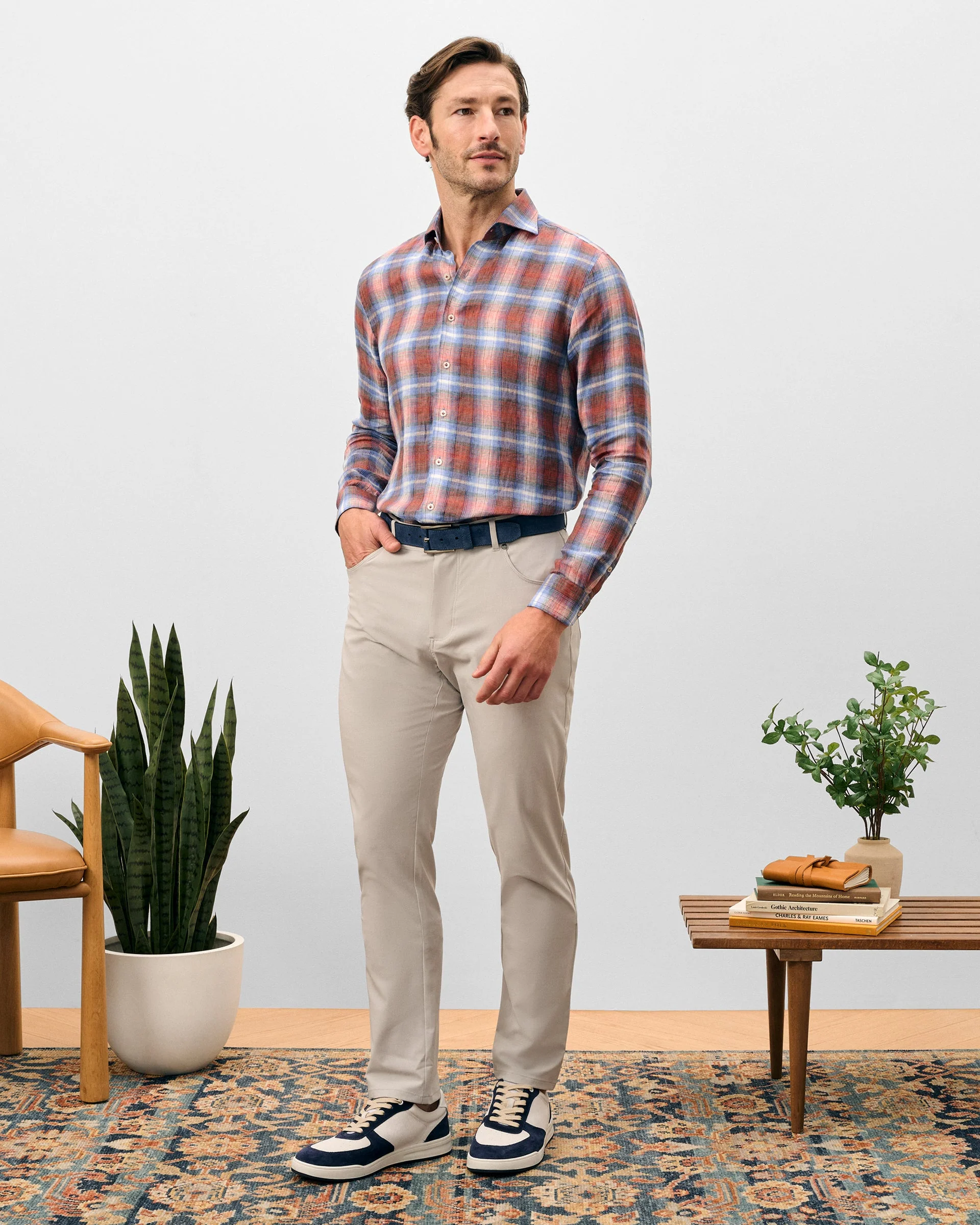 Linen Button Down Shirt - Dempsey Plaid - Image 4
