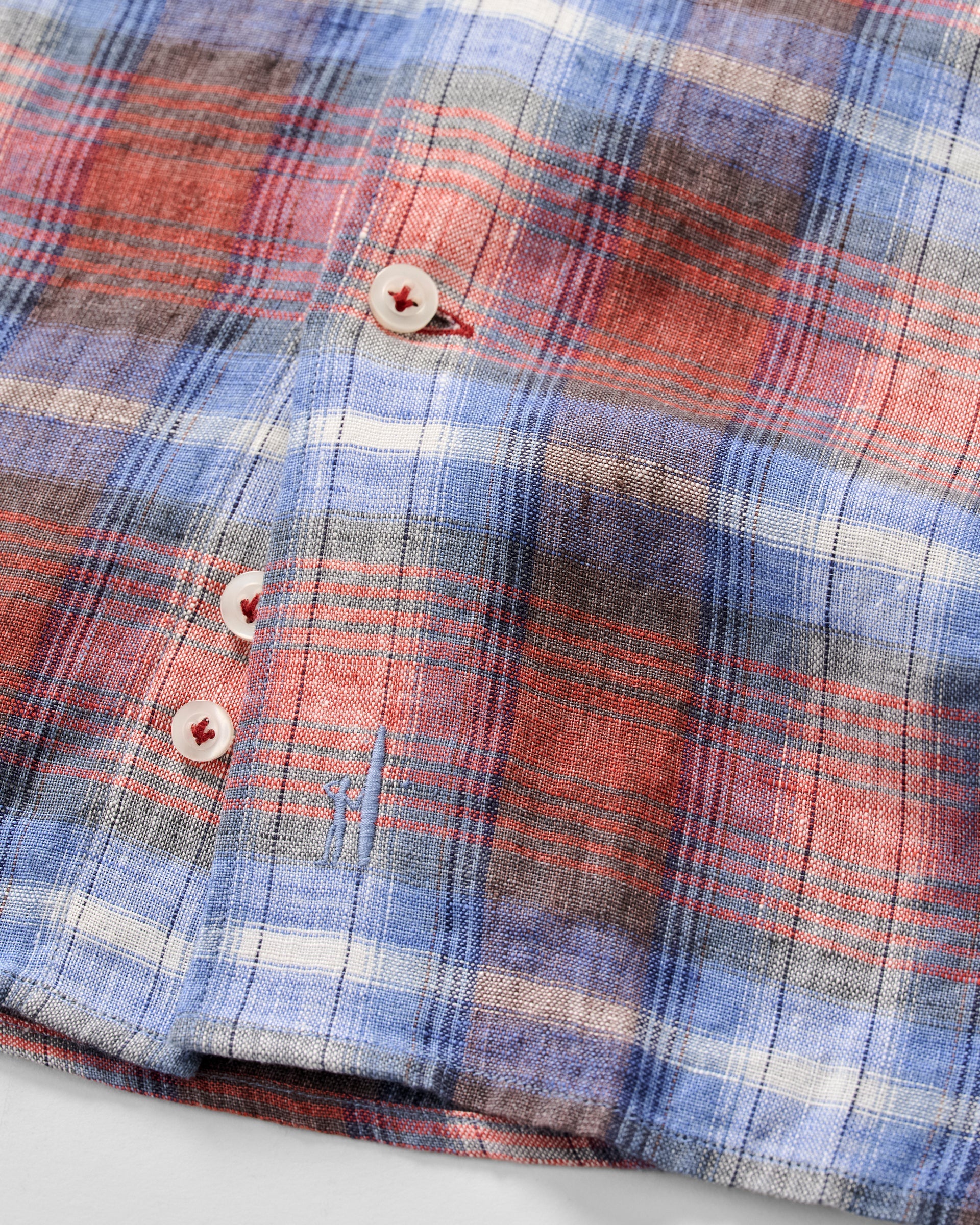 Linen Button Down Shirt - Dempsey Plaid - Image 8