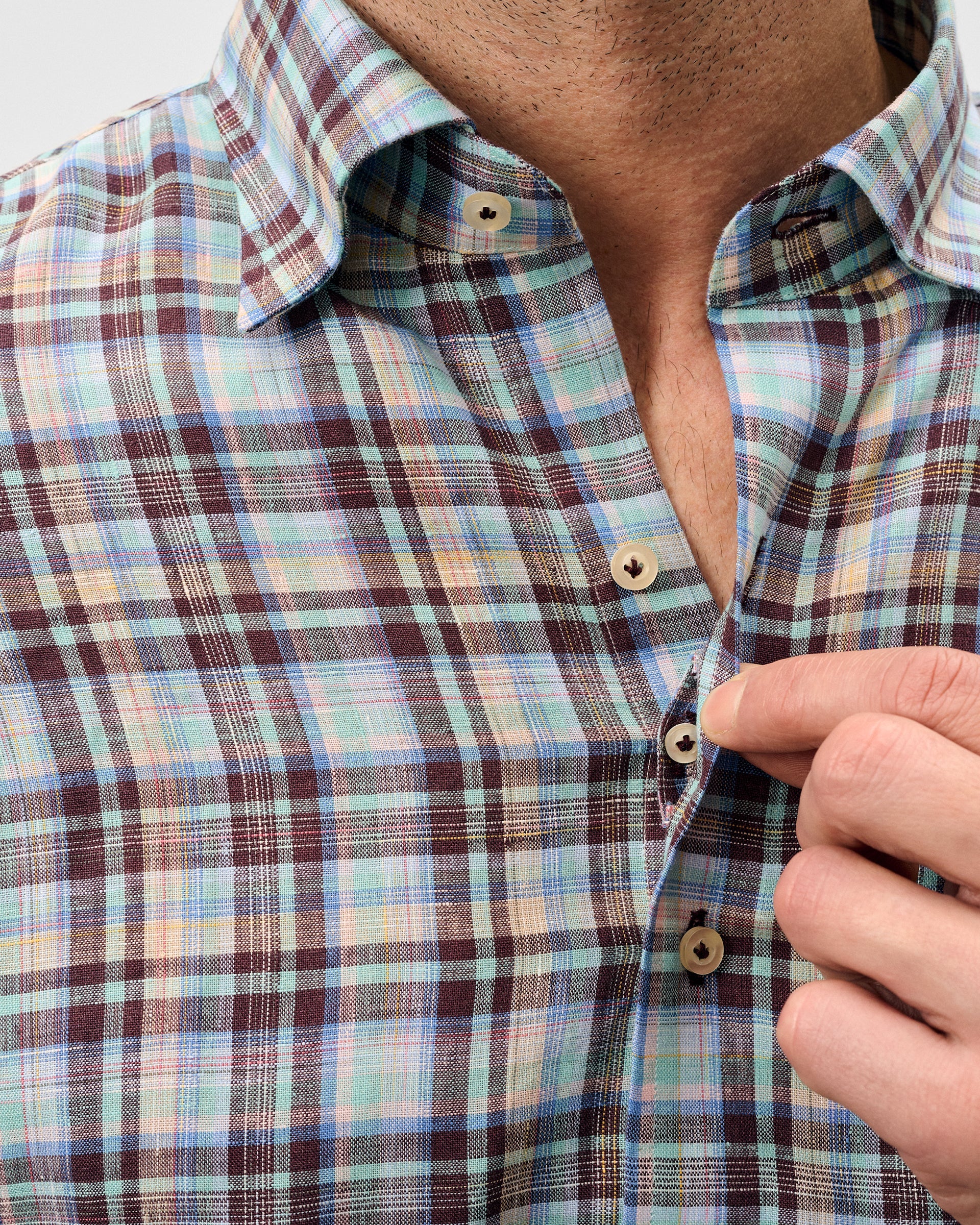 Linen Button Down Shirt - Sunderland Plaid - Image 2