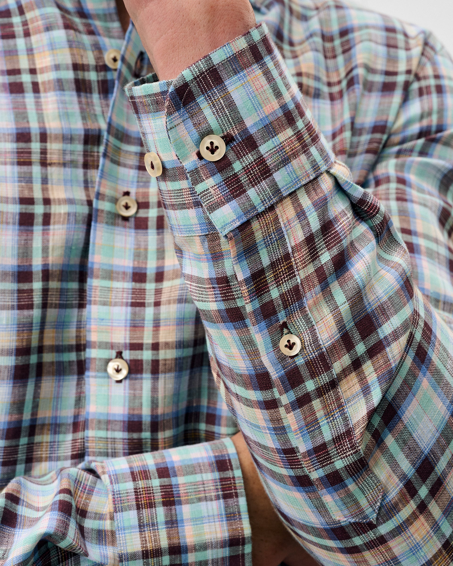Linen Button Down Shirt - Sunderland Plaid - Image 3