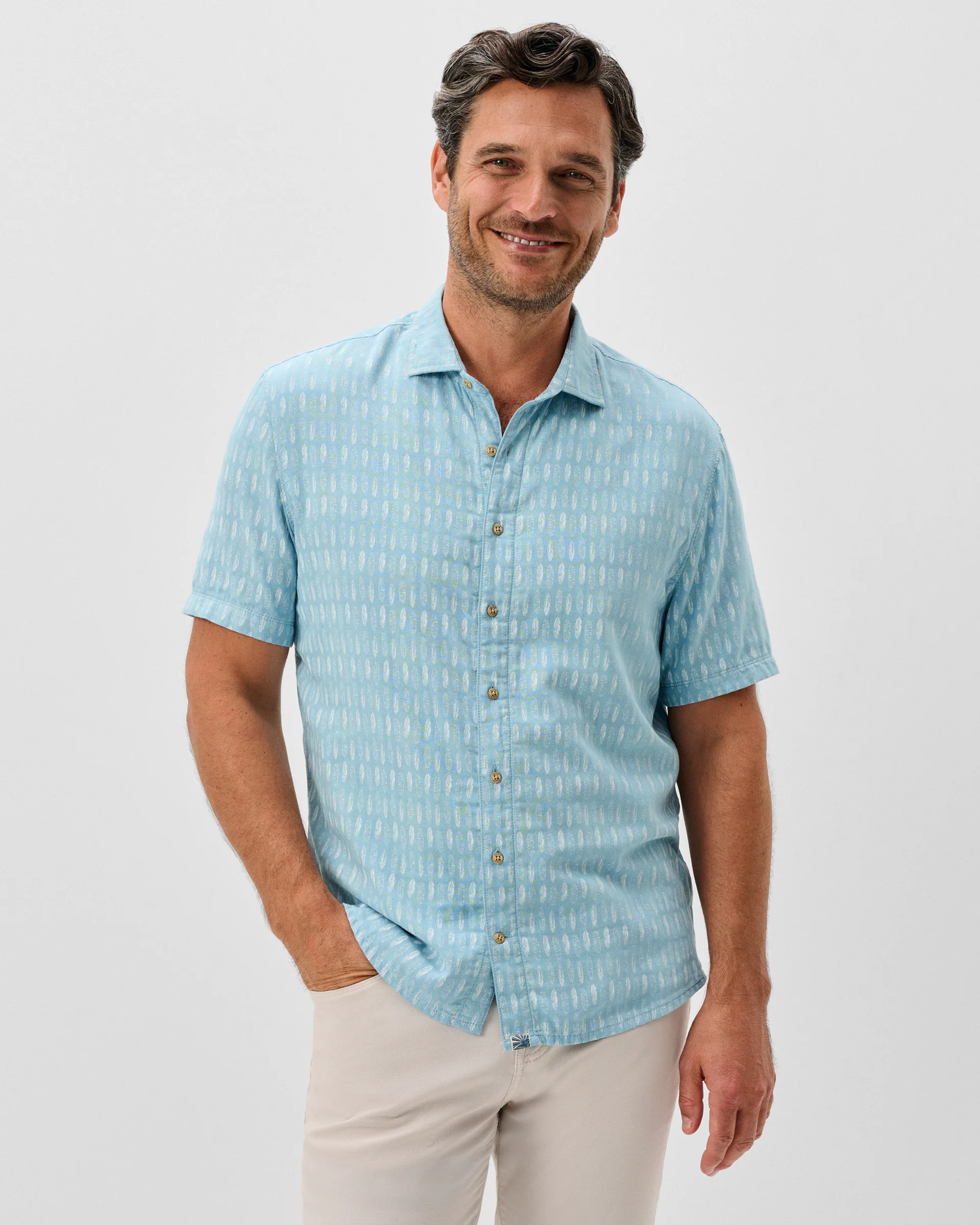 "Surf Flannel" Short Sleeve Button Down Shirt - Beachley Printed Double Face - Image 2