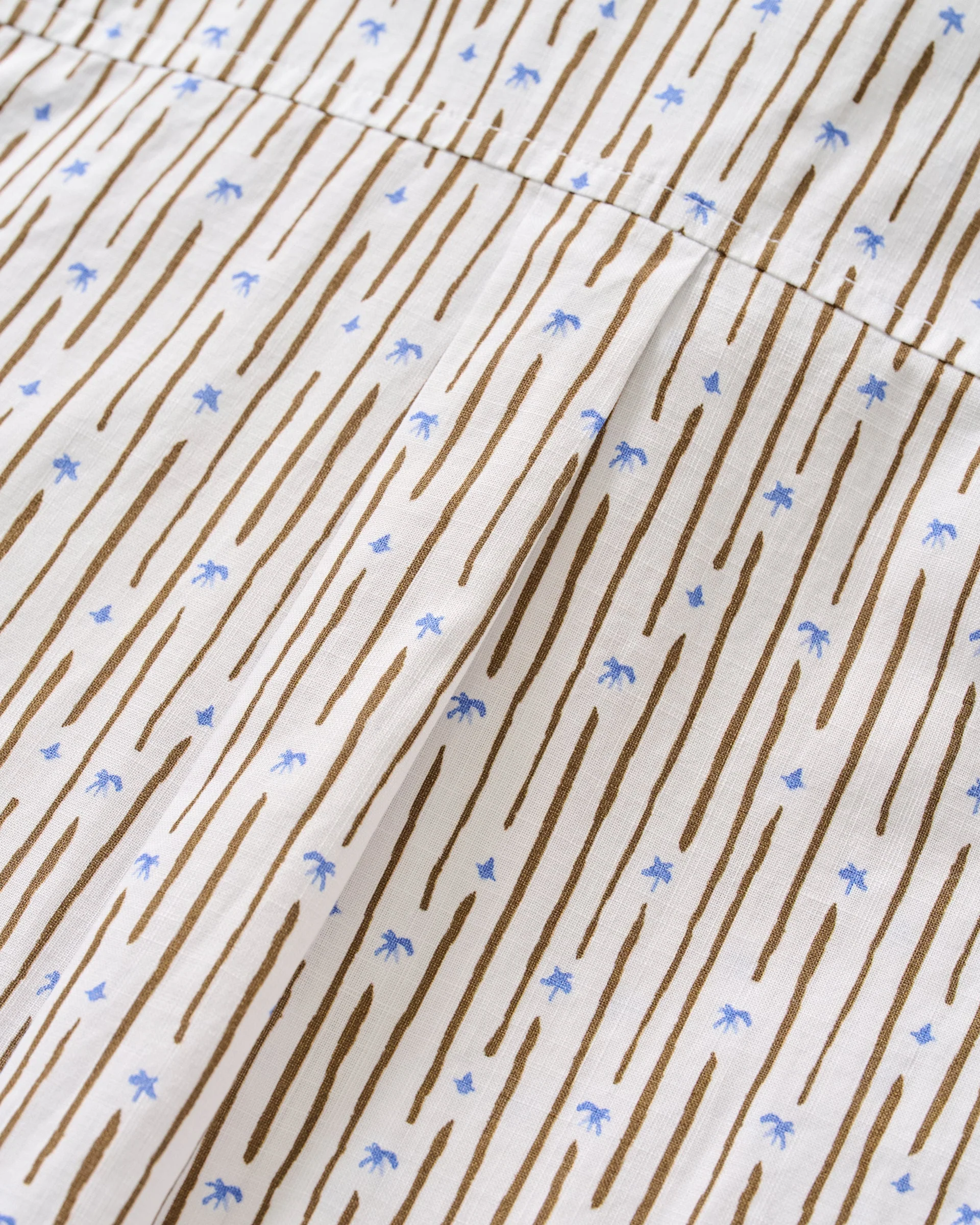 Cotton Blend Short Sleeve Button Down Shirt - Pendola Printed Slub Cotton - Image 10