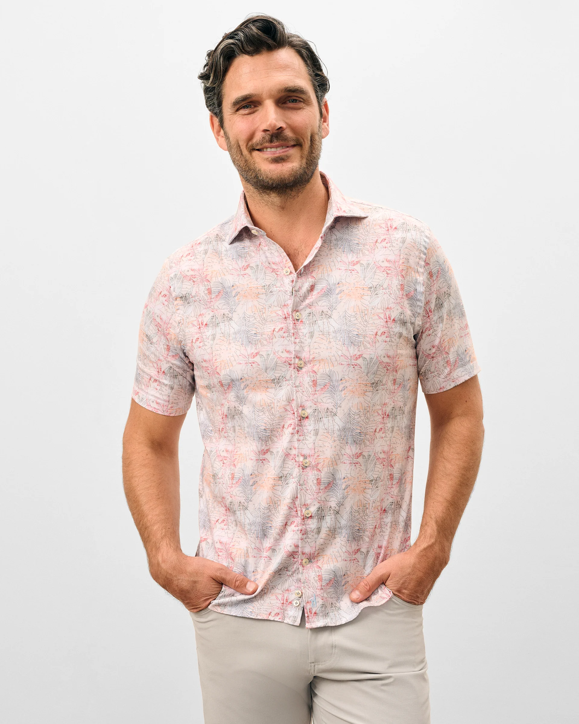 Tencel Blend Short Sleeve Button Down Shirt - Guffey Printed - Image 2