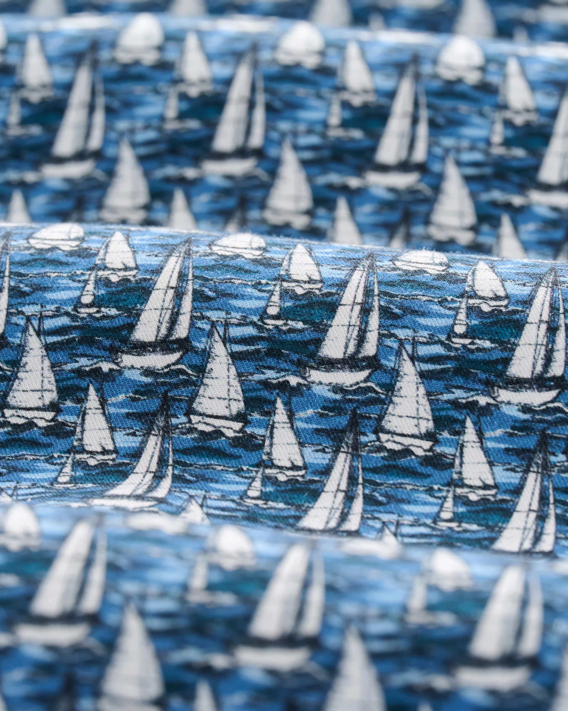Tencel Blend Short Sleeve Button Down Shirt - Sailboat Print - Image 9