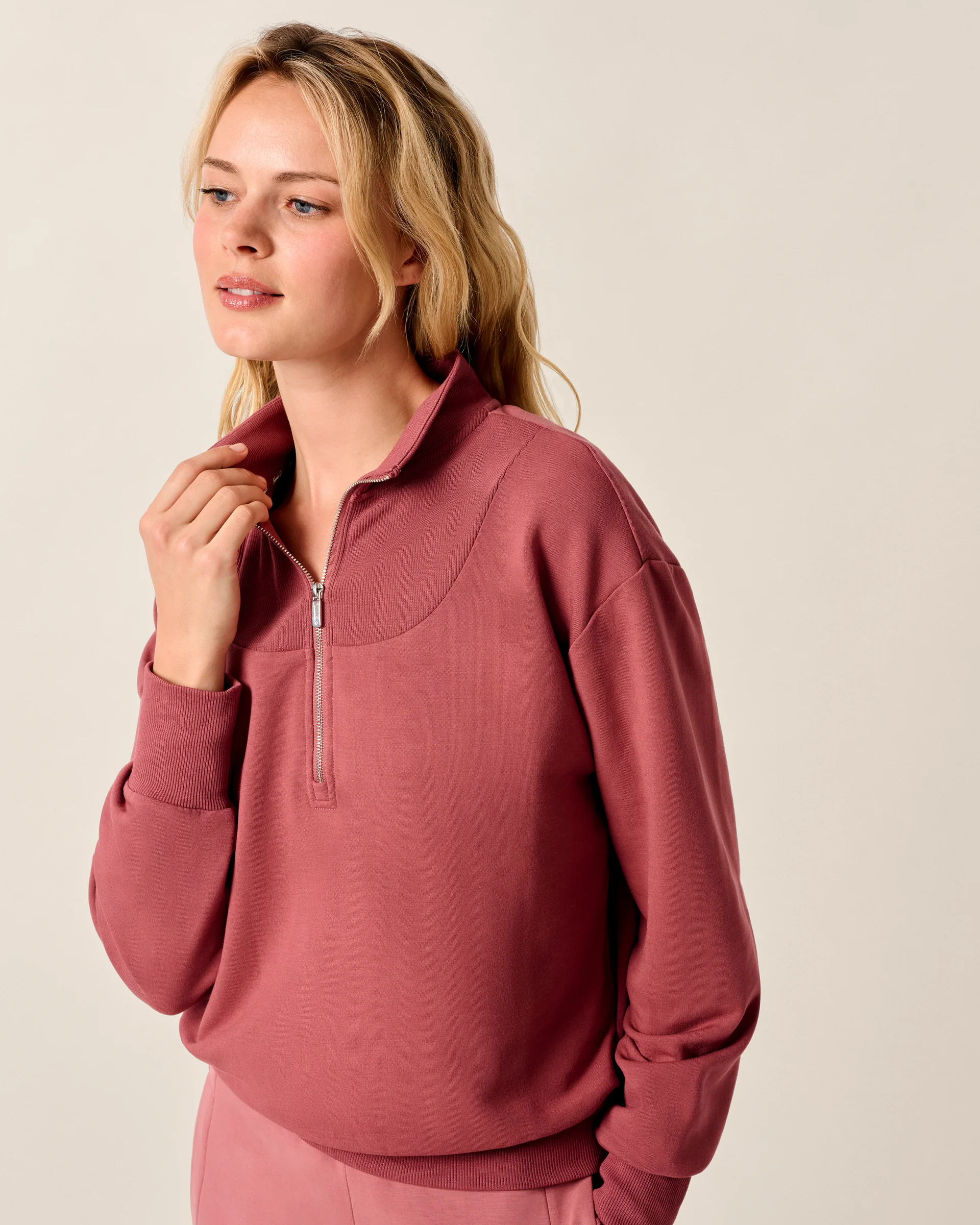 Naomi Rib Knit 1/4 Zip Pullover - Image 4