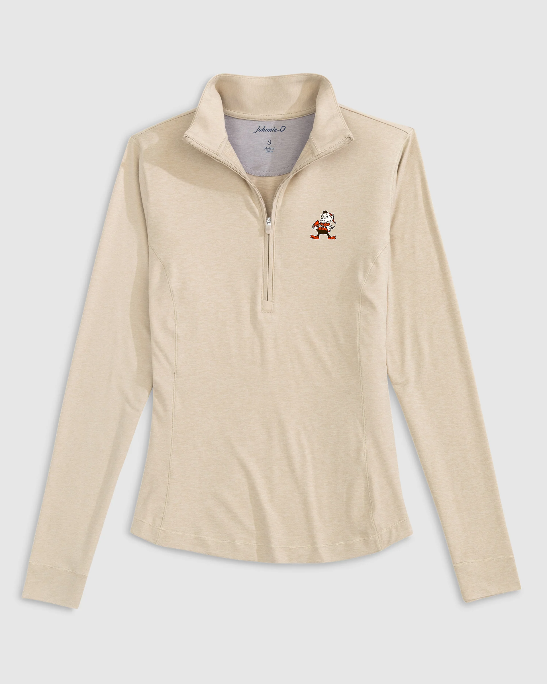 Women's Cleveland Browns Susie Performance 1/4 Zip - Classic Brownie Logo - Image 2