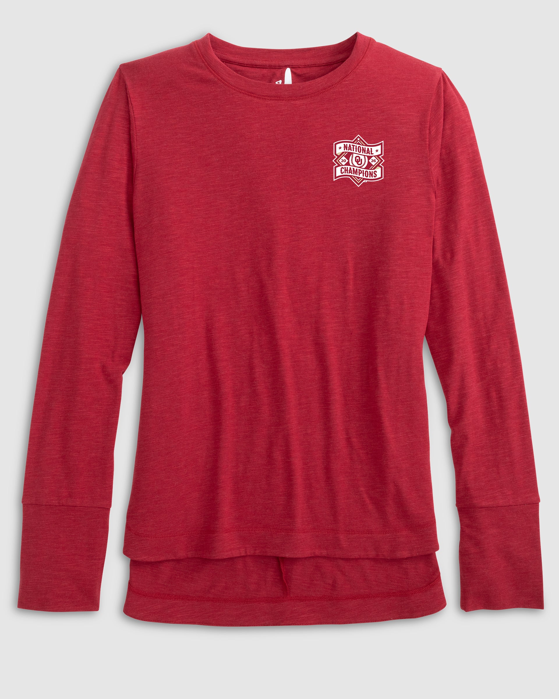 Women's University of Oklahoma Valerie Long Sleeve Tee - Men's College World Series Champions Logo
