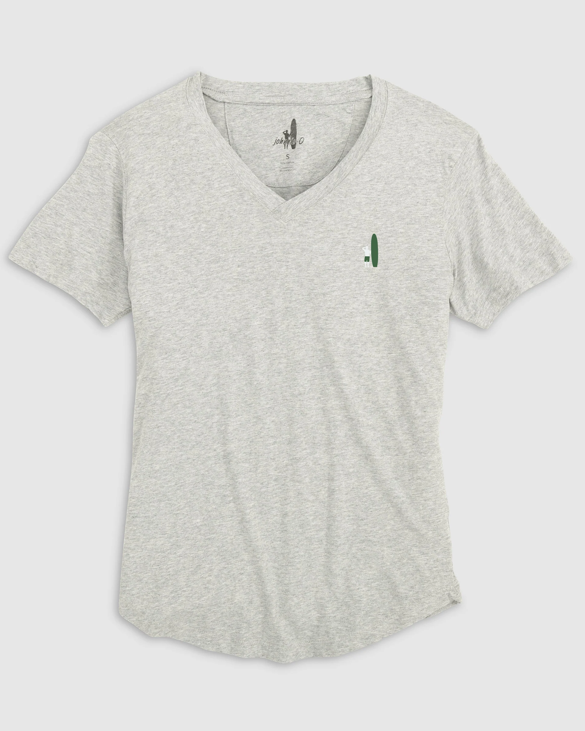 Merediths V-Neck T-Shirt - Two Tone Surfer Logo