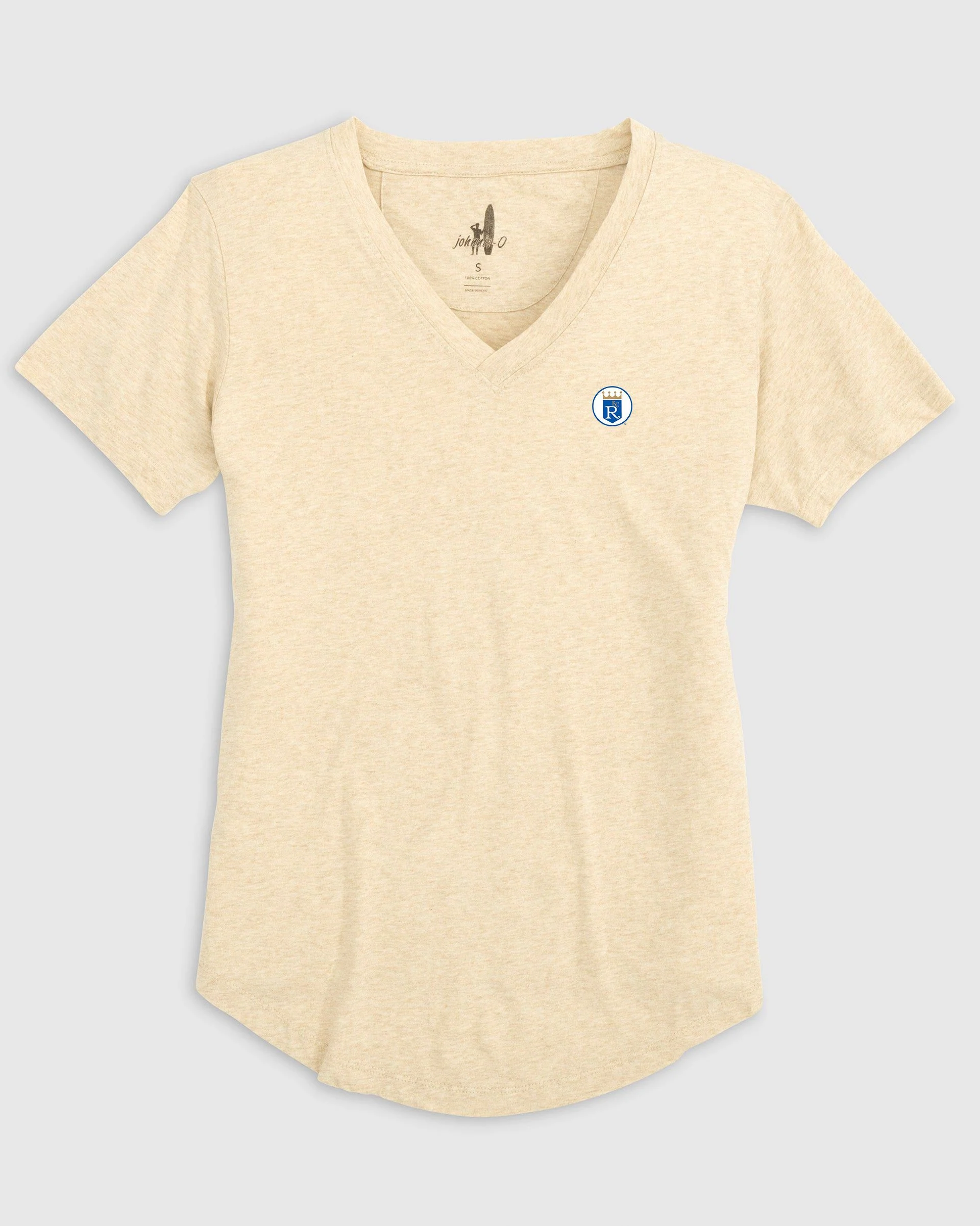 Women's Kansas City Royals Merediths V-Neck T-Shirt - Cooperstown Logo - Image 3