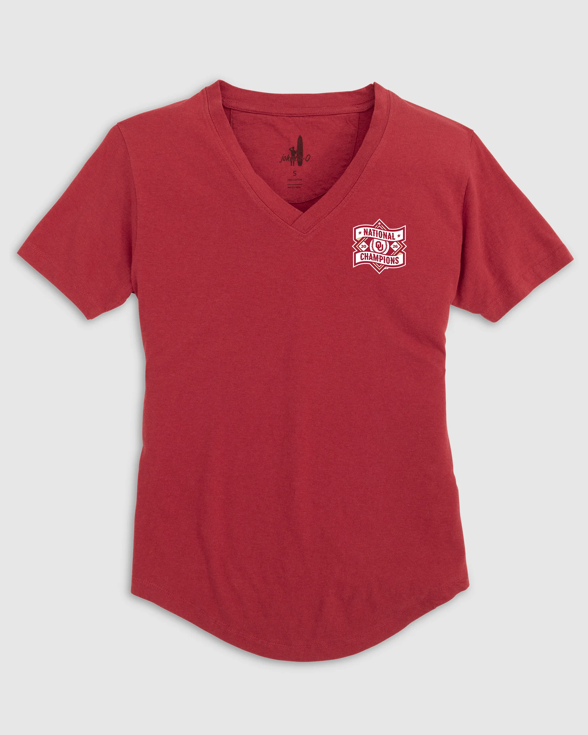 Women's University of Oklahoma Merediths V-Neck T-Shirt - Men's College World Series Champions Logo - Image 2